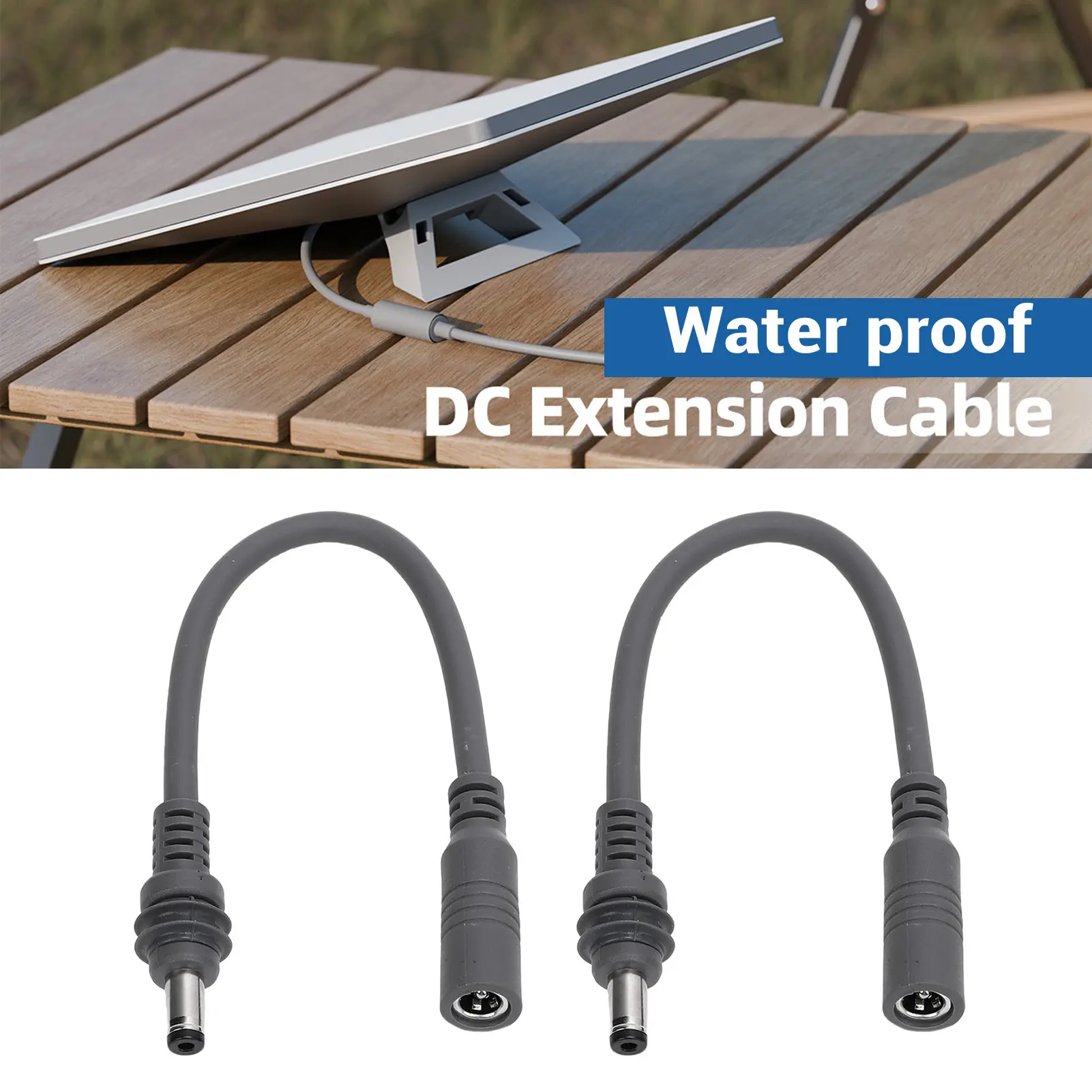 Power Adapter Cable PVC Outer Layer  Male To Female Cable 20cm Wide Compatibility Compact Portable for Satellite Device
