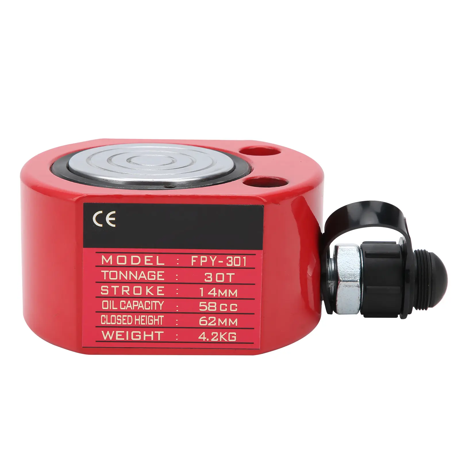 30T Hydraulic Cylinder Hydraulic Tool Ultra Thin Hydraulic Cylinder 30T 45# Steel Separate Hollow Hole Industrial Tool FPY‑