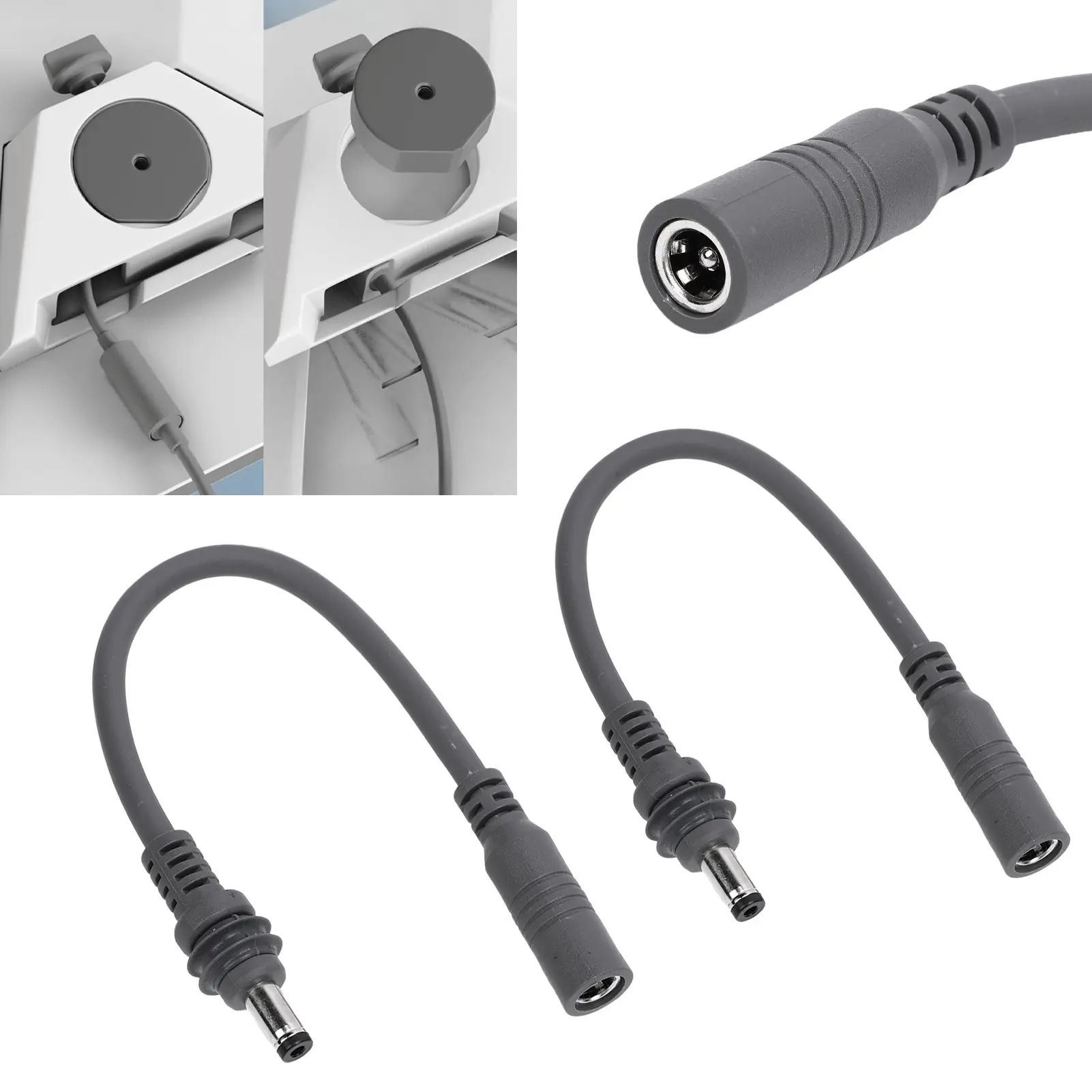 Power Adapter Cable PVC Outer Layer  Male To Female Cable 20cm Wide Compatibility Compact Portable for Satellite Device