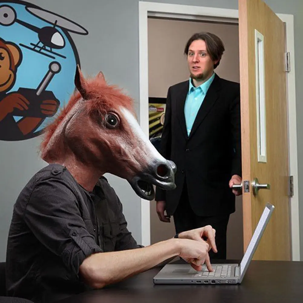 Horse  Mask Horse  Mask Novelty Cosplay Masquerade Halloween Funny Latex Animal  Mask