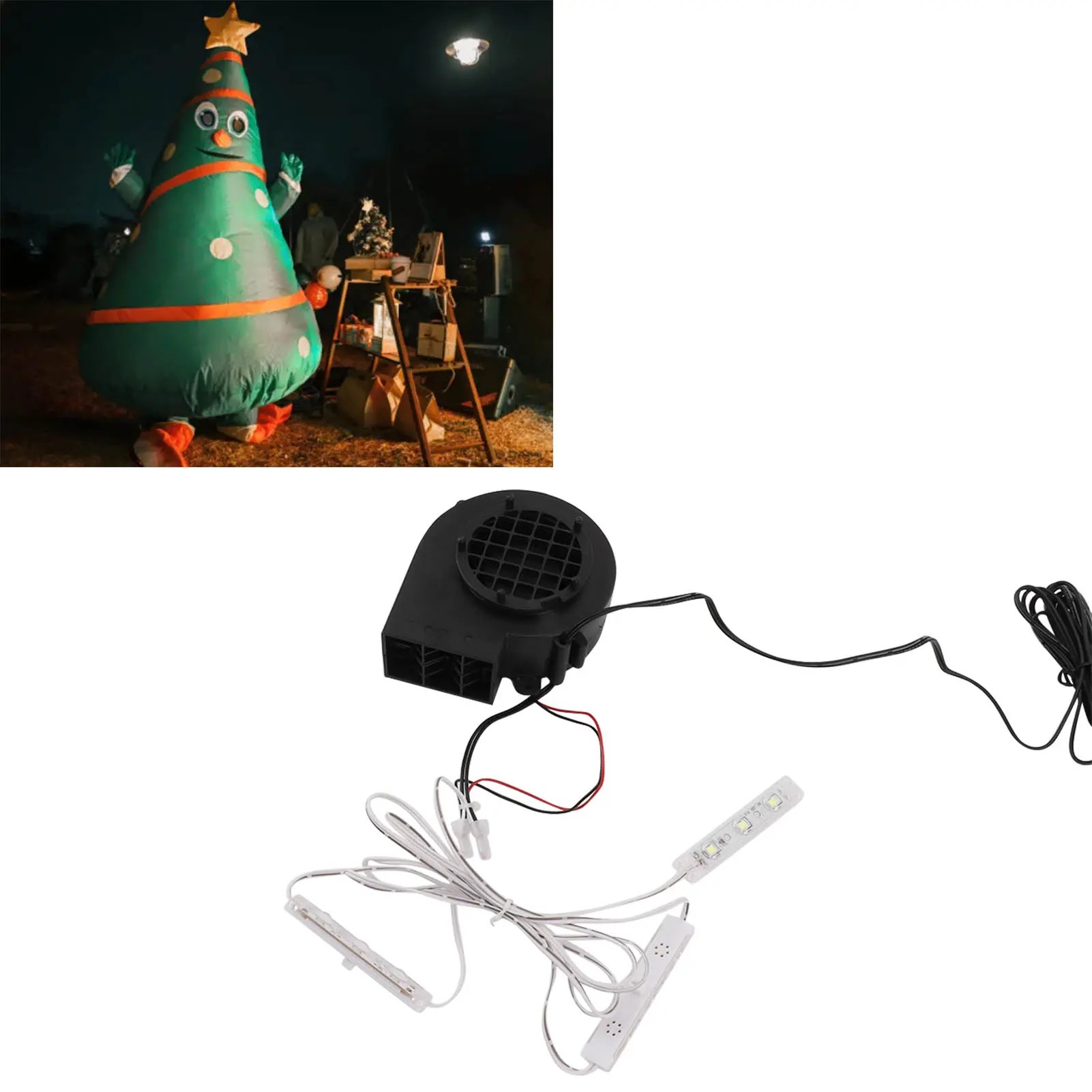 Blower Pump Inflatables Air Blower Christmas Inflatable Blower Pump with 3 White LED Bulb Sets for Outdoor Holiday Decorations