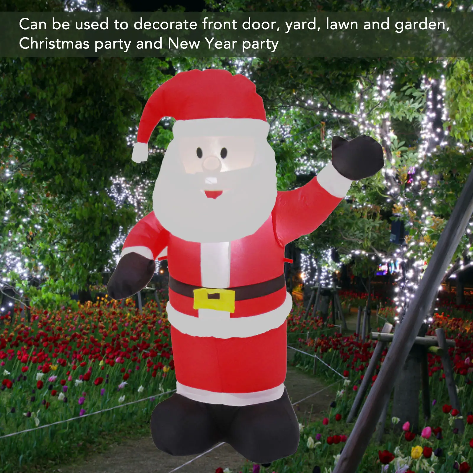 Christmas Inflatable Santa Waterproof Tear Resistance Inflatable Santa Decoration with LED Lights Inflatable Santa Decoration