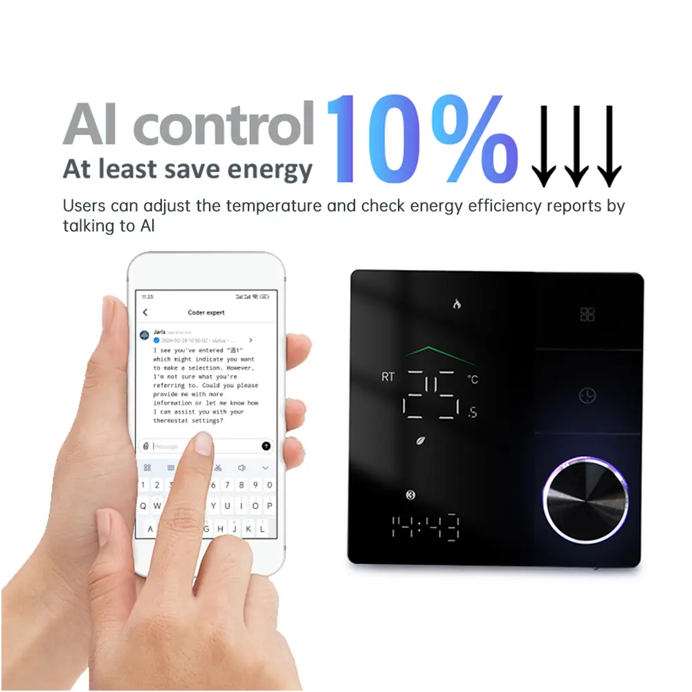 Smart for House Electric Floor Heating WiFi   Control LED Digital Touch Screen and Adjustable Knob Energy Saving and Thermostat