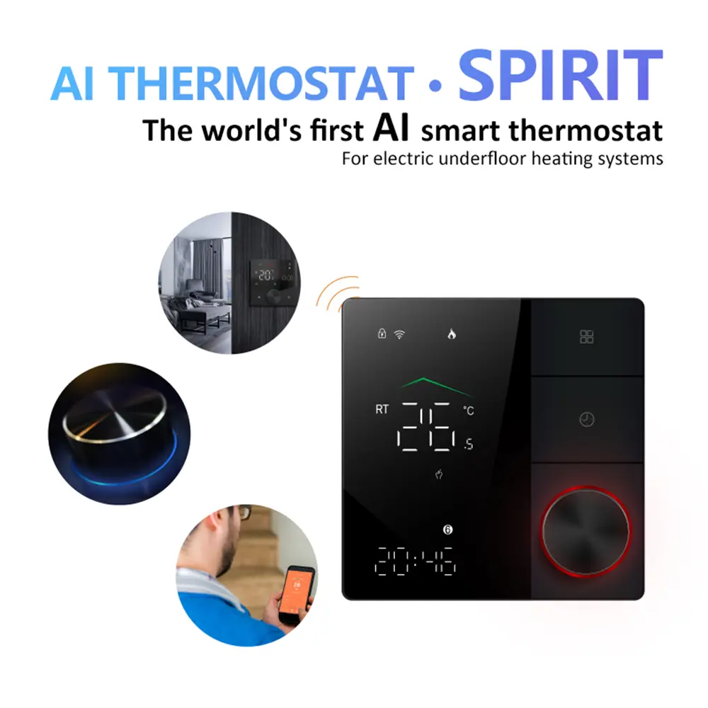 Smart for House Electric Floor Heating WiFi   Control LED Digital Touch Screen and Adjustable Knob Energy Saving and Thermostat