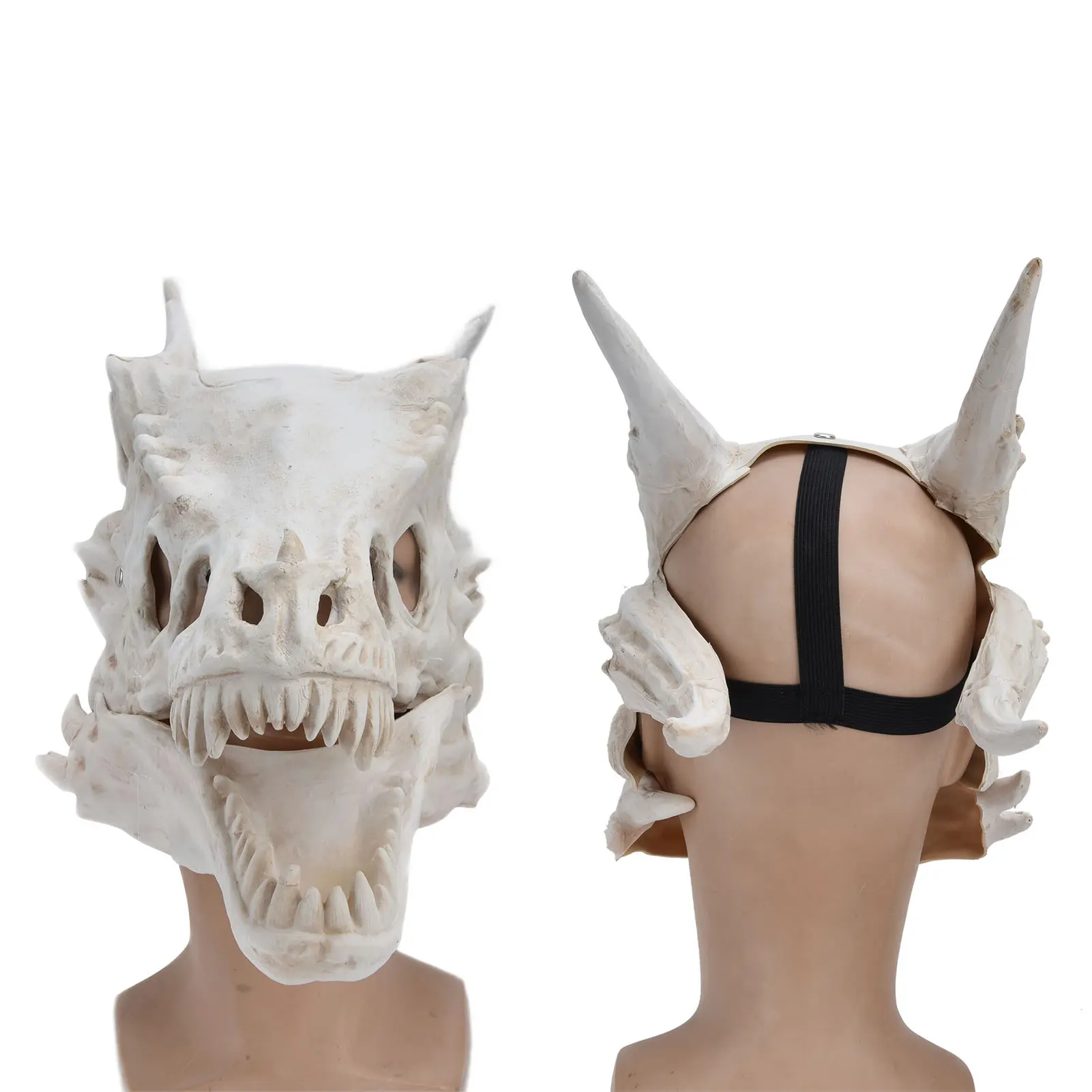 Halloween  Cover Latex Mask Latex Simulation Dinosaur Skull Mask  Cover Halloween Costume Party Cosplay Props Decoration