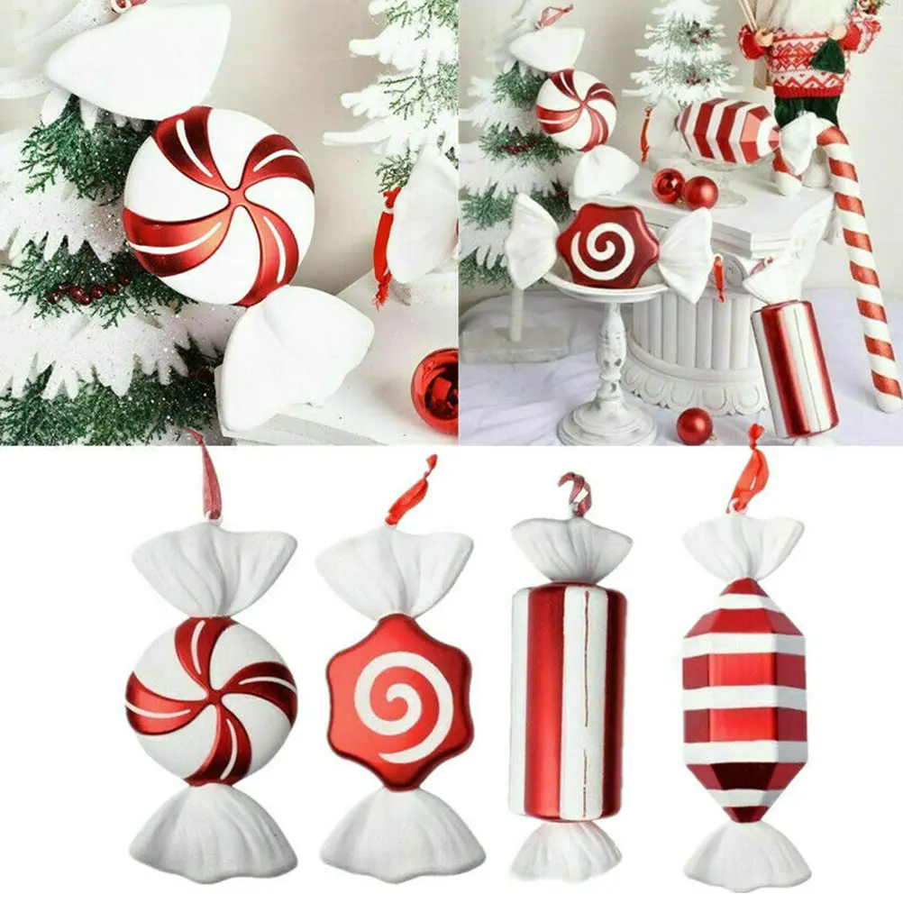 Candy Hanging Pendant Christmas Decoration 32CM Red and White  Candy Hanging Pendant Xmas Tree Party Decor