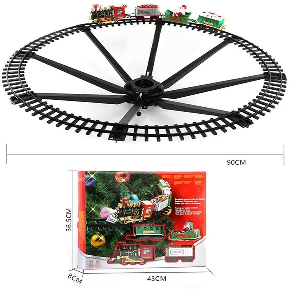 Christmas Train Set with Sounds and Lights Electric Rail Car Toy Mini Train Toy Set for Christmas and Home Decoration