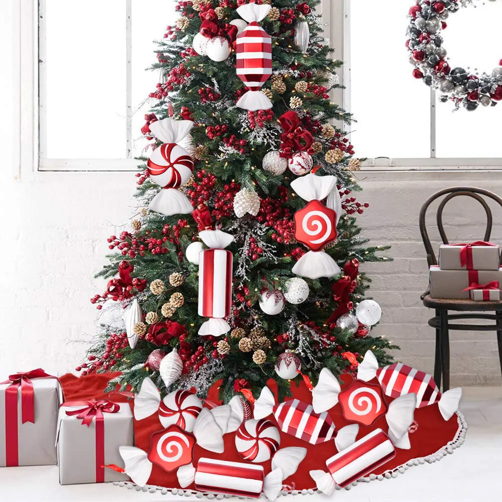 Candy Hanging Pendant Christmas Decoration 32CM Red and White  Candy Hanging Pendant Xmas Tree Party Decor