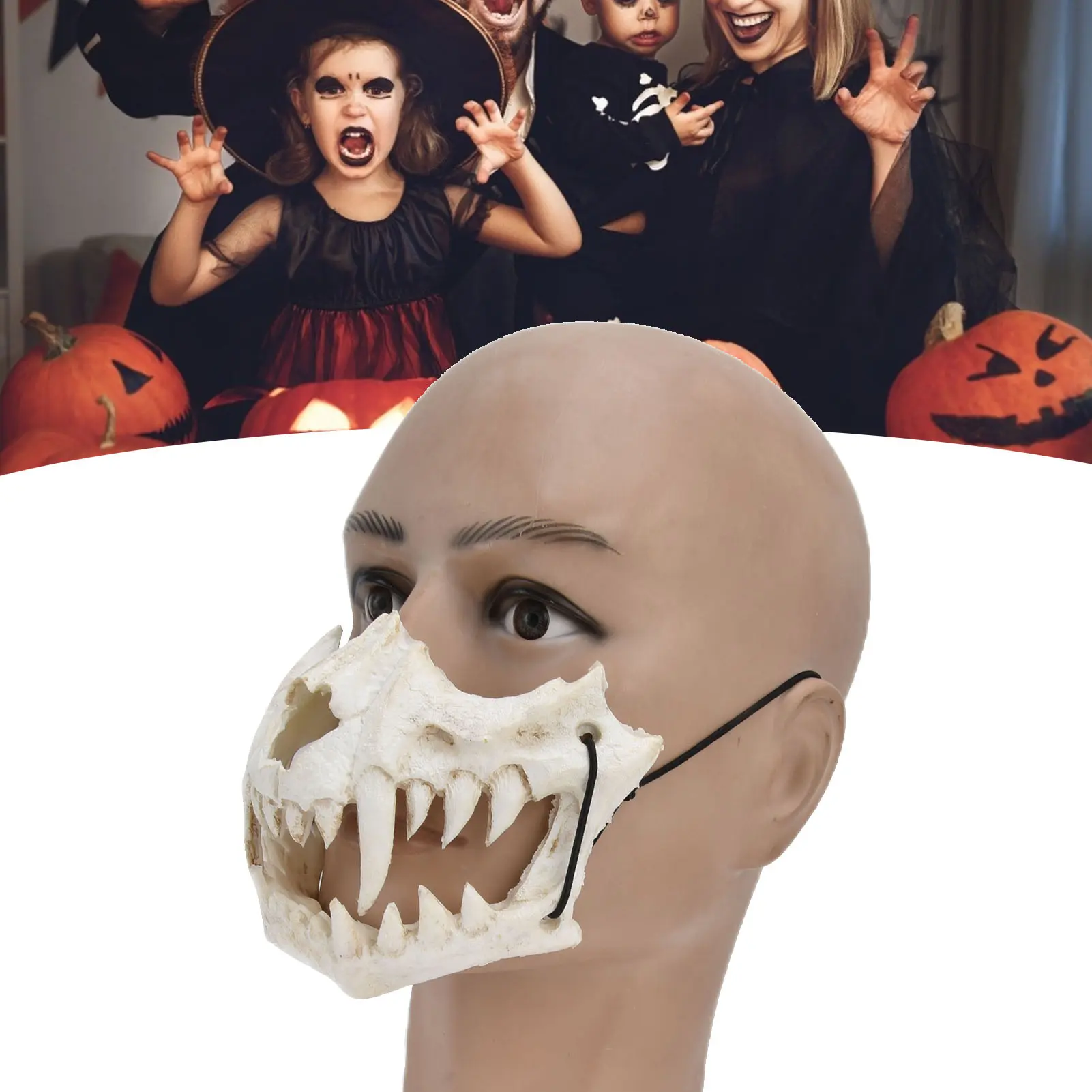 Halloween Mask Scary Mask Skull Mask Latex  Tooth Type  Waterproof Adjustable Scary Mask for Party Festival Theater