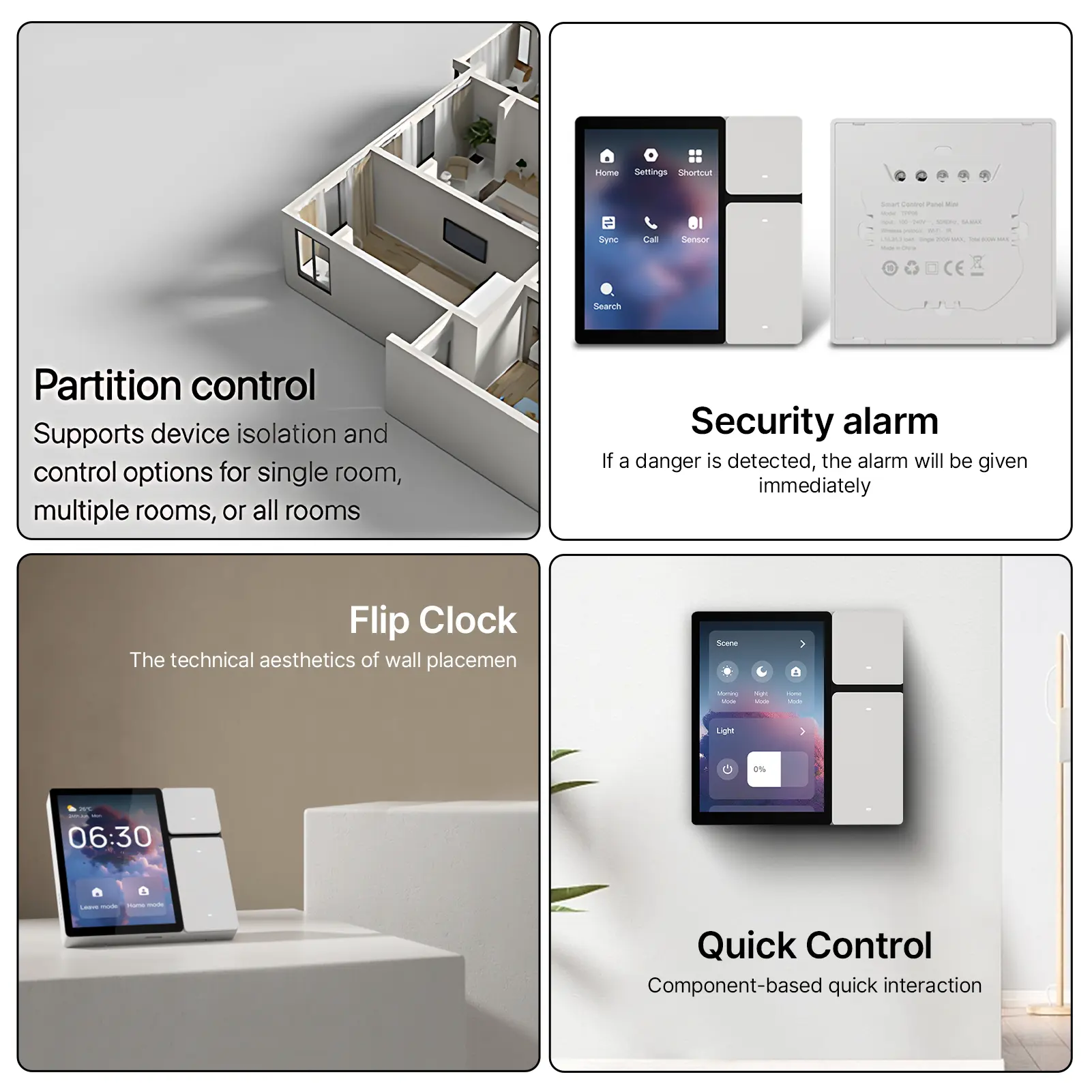 3.5 Inch Smart Home Control Panel  Control Home Devices Switch Wall Mount Smart Panel Built-in IR and Voice Assistant Compatible