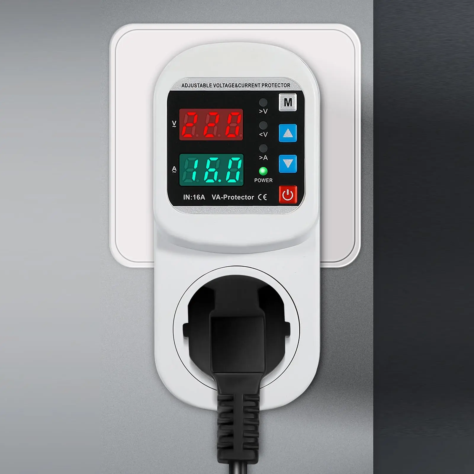 Surging Safety Socket Automatic Voltage Current Safety Socket LED Display Adjustable Voltage Current Surging Safety Socket 1-63A