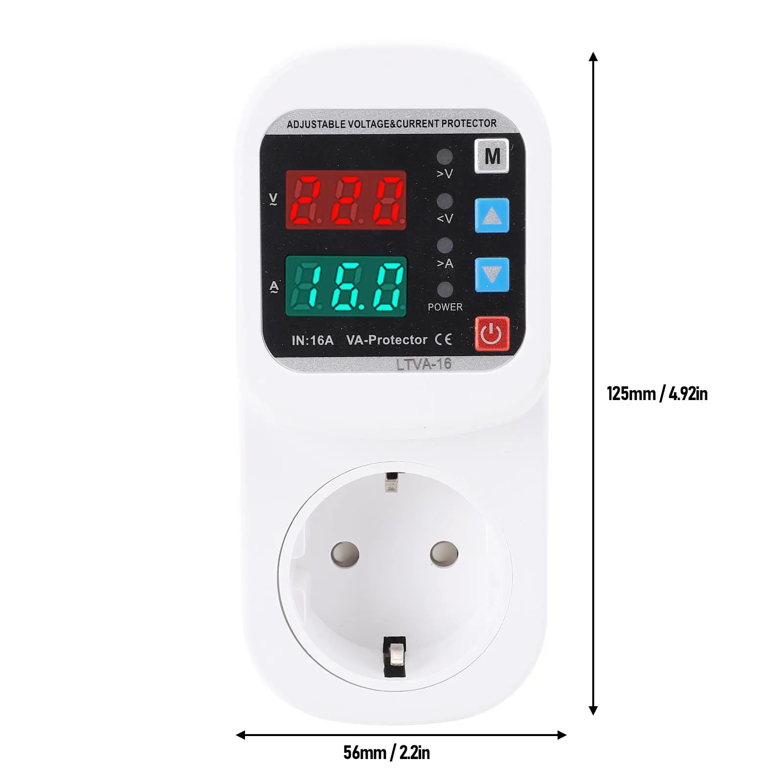 Surging Safety Socket Automatic Voltage Current Safety Socket LED Display Adjustable Voltage Current Surging Safety Socket 1-63A