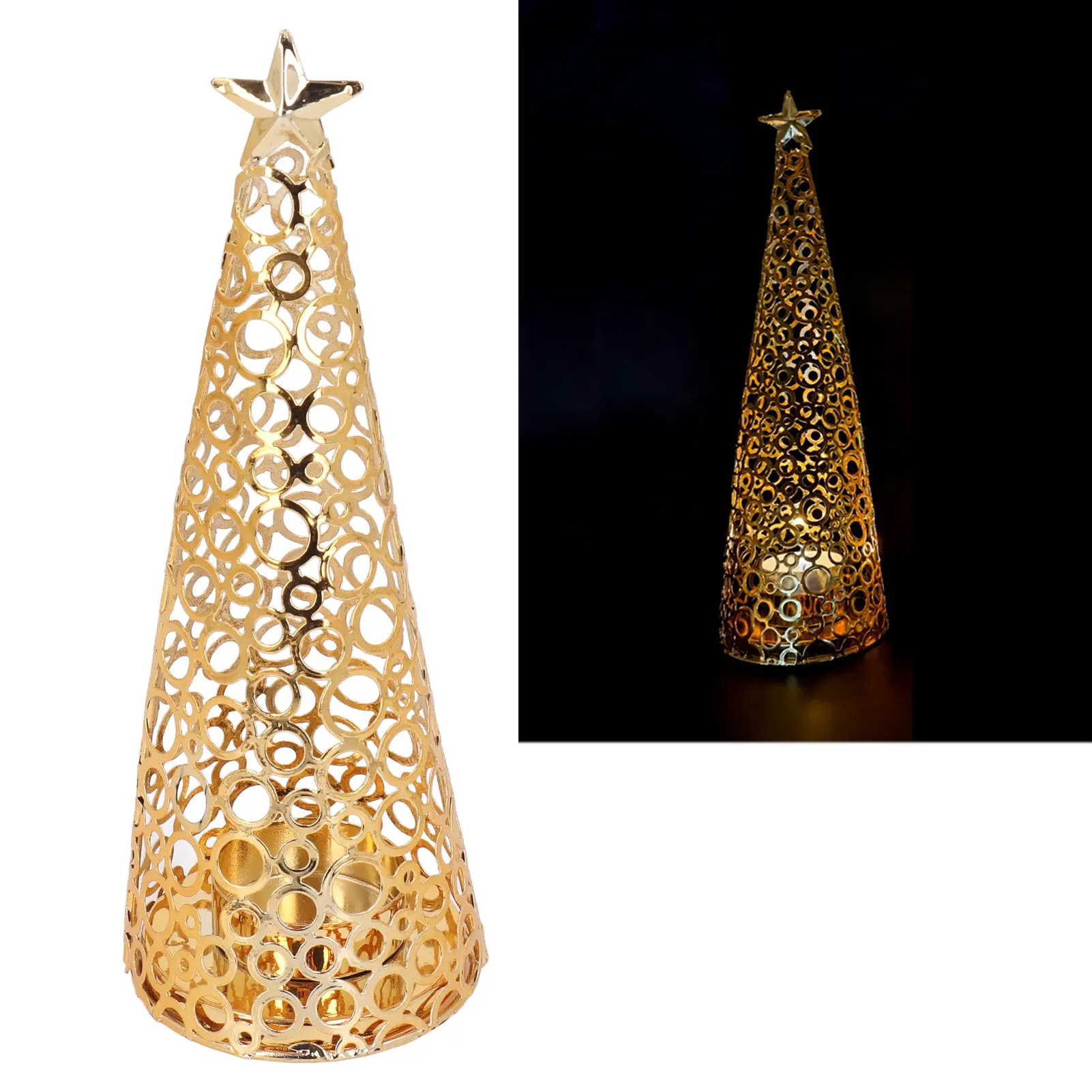 Candle Holder Aluminum Alloy Exquisite Christmas Tree Candlestick Home Decoration Gold Christmas Candlestick Metal Candle Holder