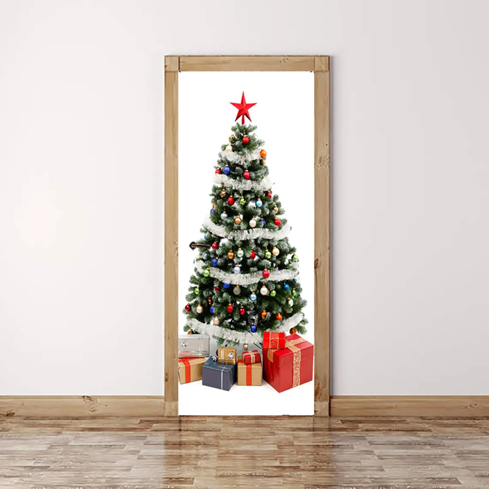 Christmas Tree Wall Sticker Christmas Window Stickers Decal Christmas Tree Wall Door Mural Sticker for Showcase Decoration