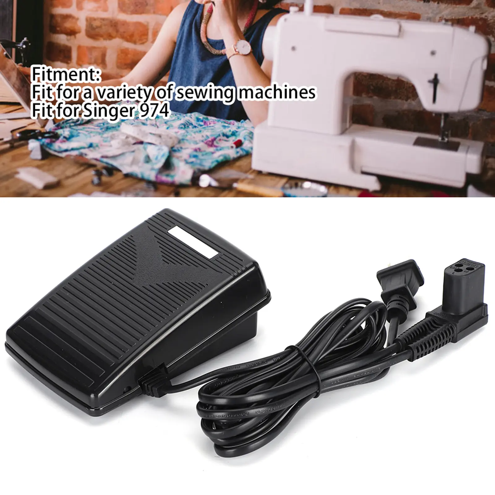Foot Control Pedal Sewing Machine Parts Foot Controller Pedal Multifunctional Sewing Machine Fit for  974 US Plug 110V