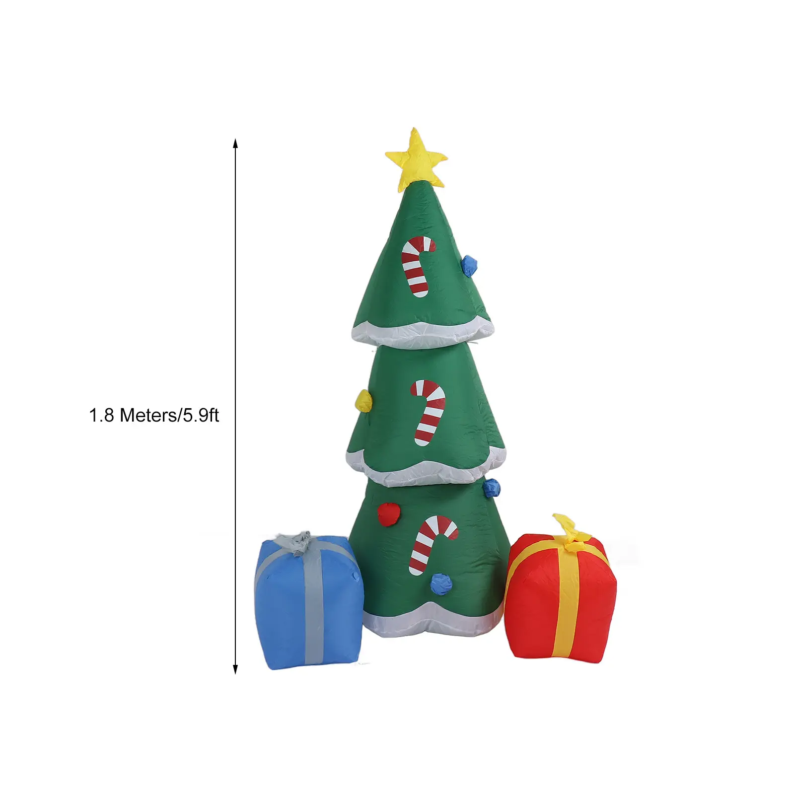 Blow Up Christmas Tree 6FT Low Noise Easy To Fix High Speed Fan 100‑240V Inflatable Christmas Tree with LED Lights for Lawn