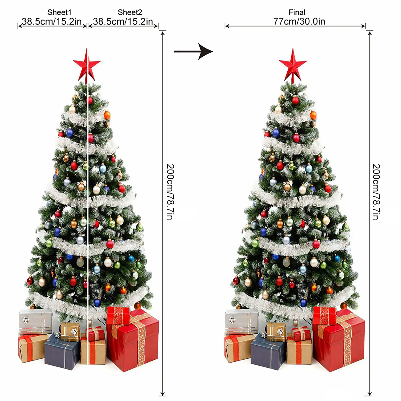 Christmas Tree Wall Sticker Christmas Window Stickers Decal Christmas Tree Wall Door Mural Sticker for Showcase Decoration