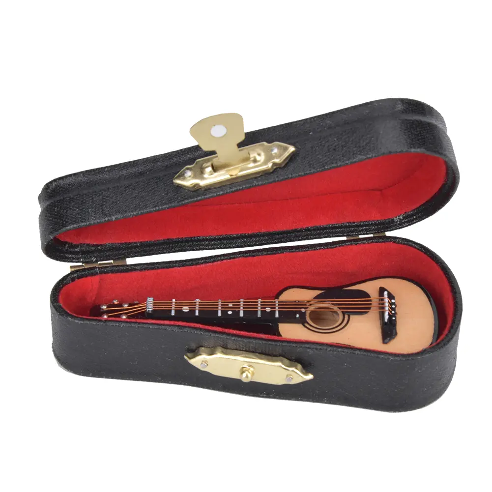 Miniature Acoustic Guitar Model  Wooden Guitar Decoration Musical Instrument Model Miniature Guitar Musical Instrument Model