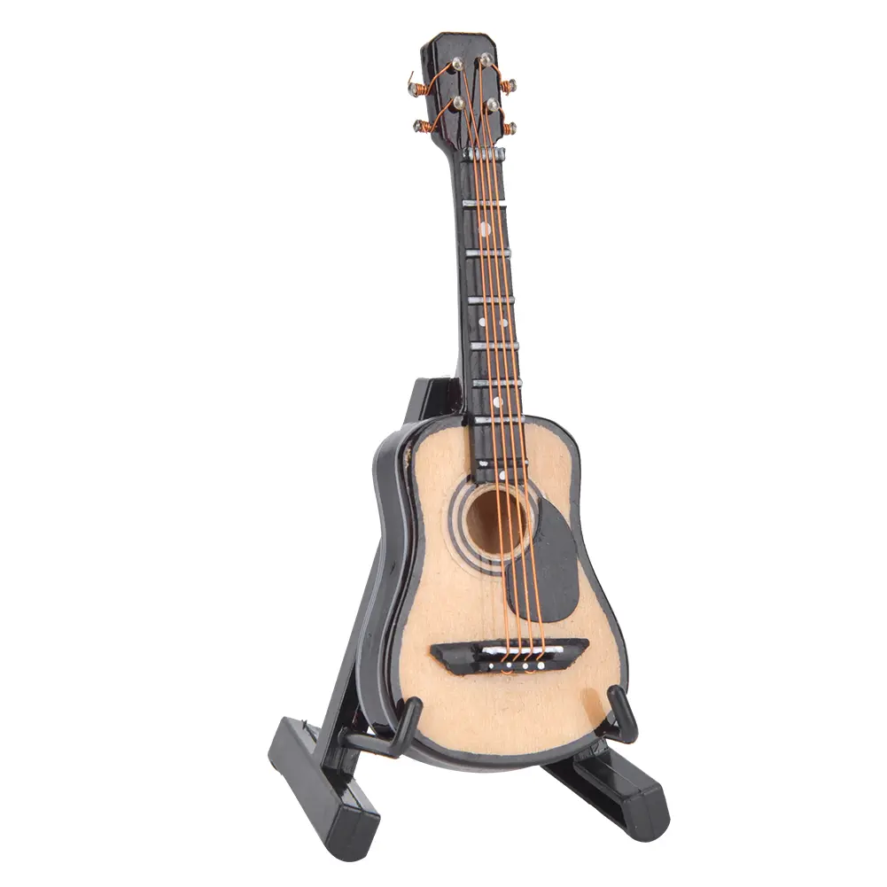 Miniature Acoustic Guitar Model  Wooden Guitar Decoration Musical Instrument Model Miniature Guitar Musical Instrument Model