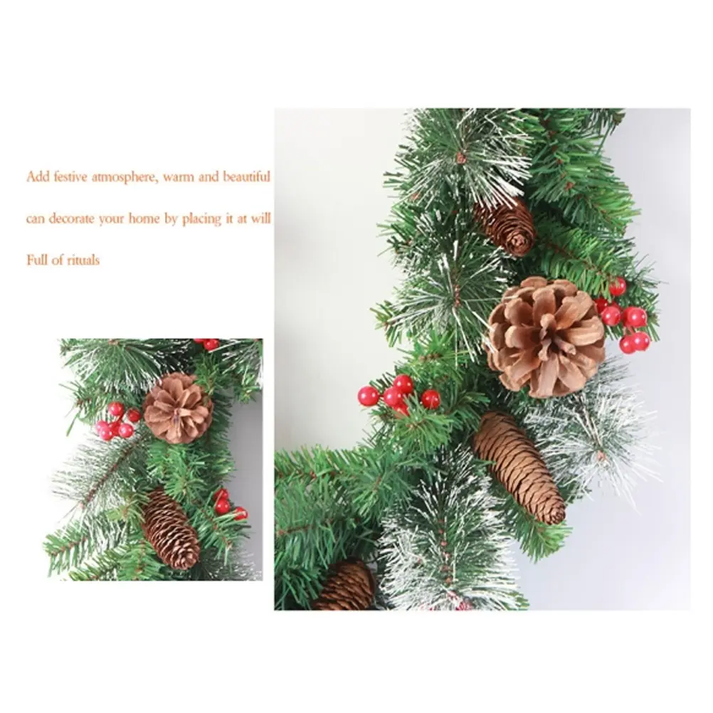LED Lighting Christmas Garland Beautiful Decoration PVC Green Adjustable Artificial Christmas Garland for Fireplaces