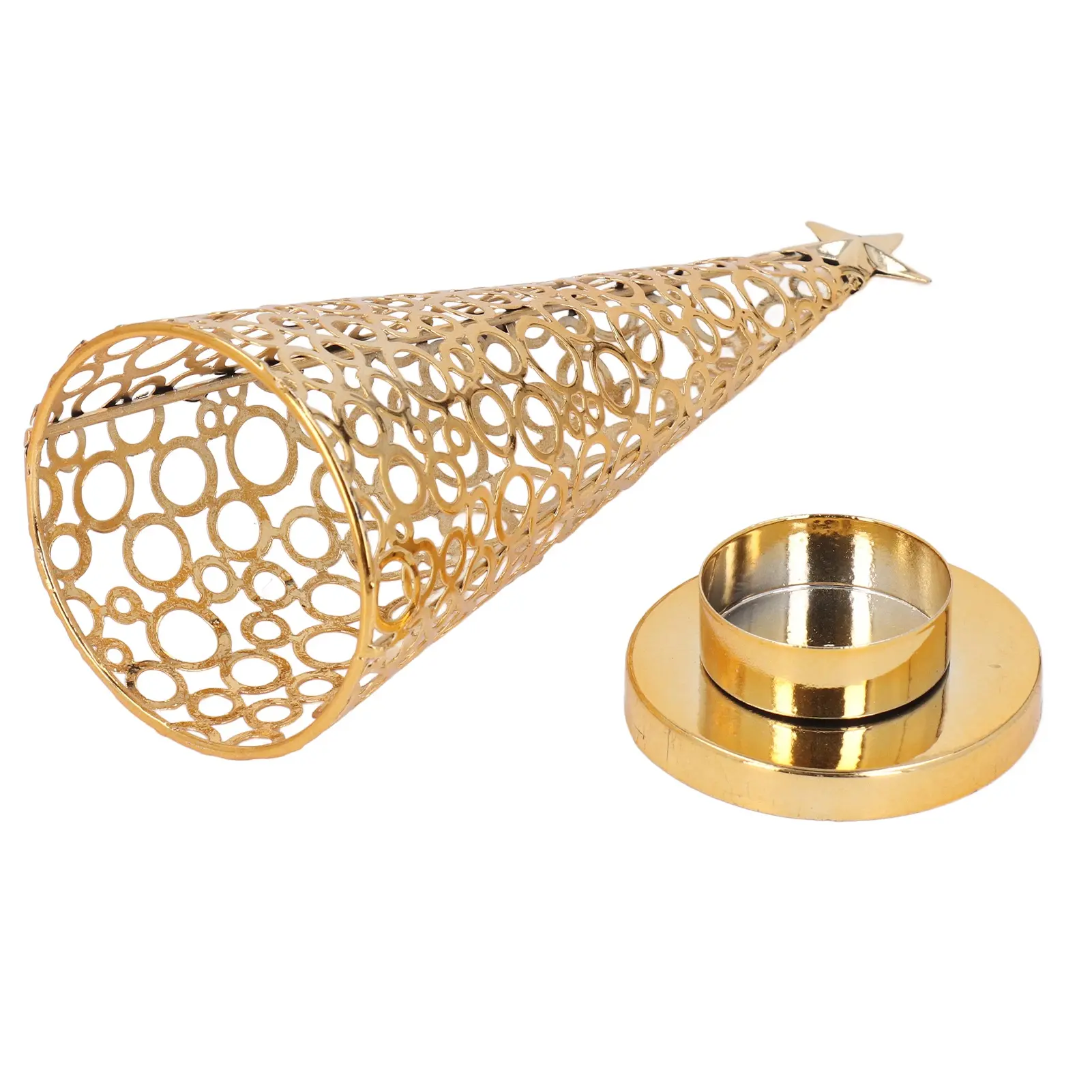 Candle Holder Aluminum Alloy Exquisite Christmas Tree Candlestick Home Decoration Gold Christmas Candlestick Metal Candle Holder