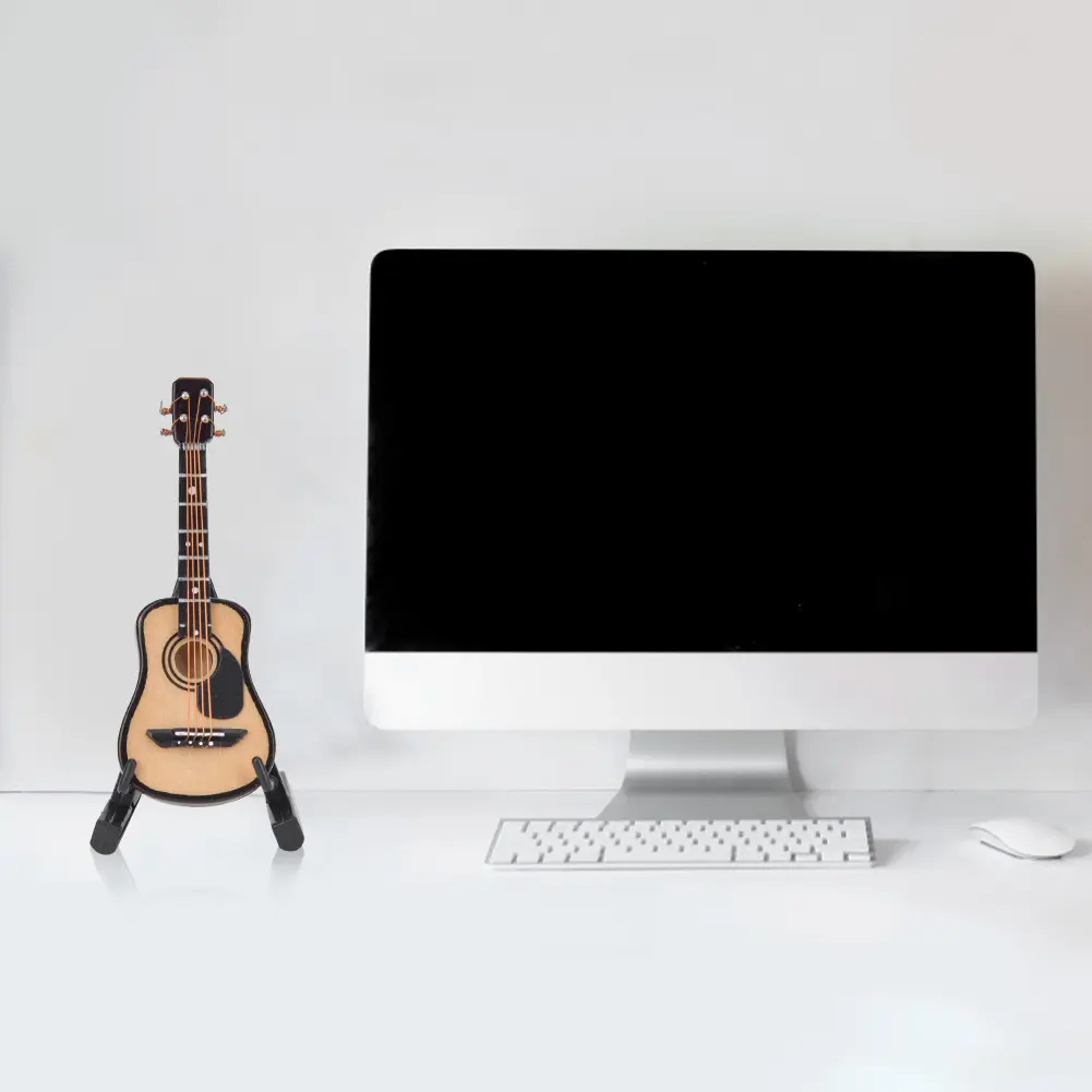 Miniature Acoustic Guitar Model  Wooden Guitar Decoration Musical Instrument Model Miniature Guitar Musical Instrument Model