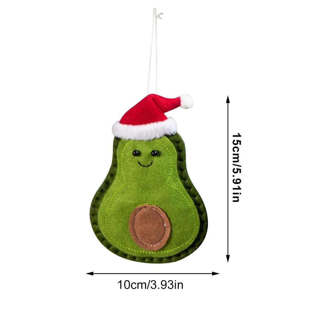 3Pcs Christmas Avocado Green Doll Pendant Christmas Tree Hanging Decoration For Home Door Window Felt Ornaments