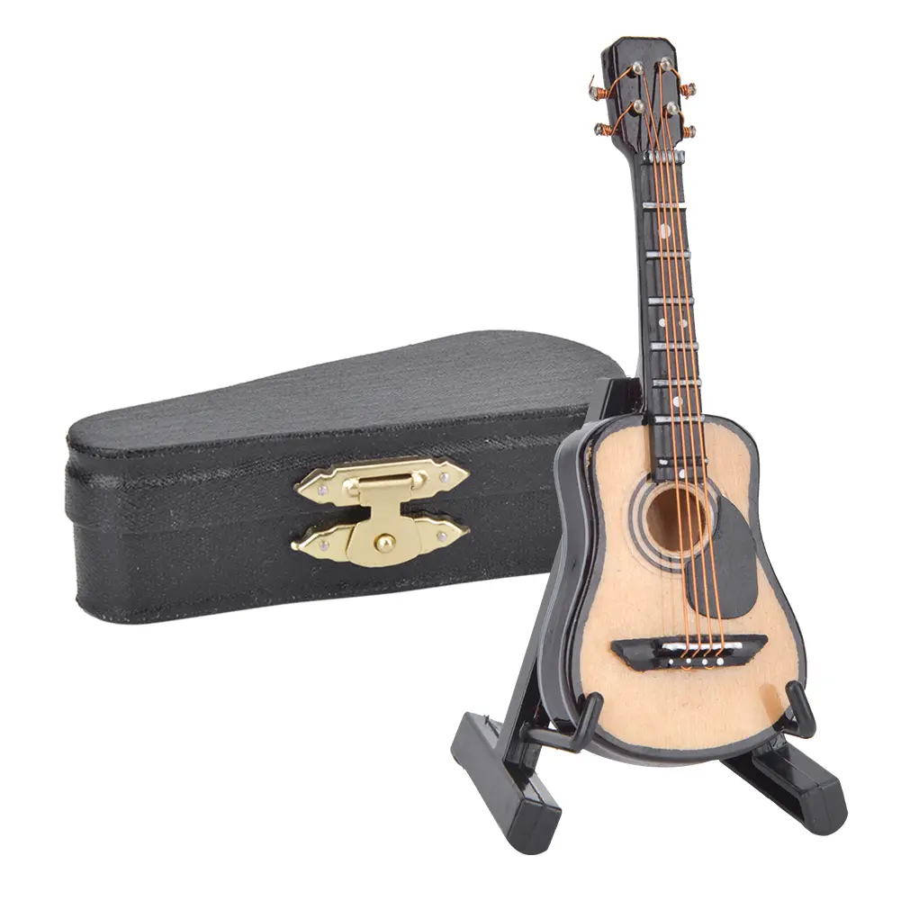Miniature Acoustic Guitar Model  Wooden Guitar Decoration Musical Instrument Model Miniature Guitar Musical Instrument Model