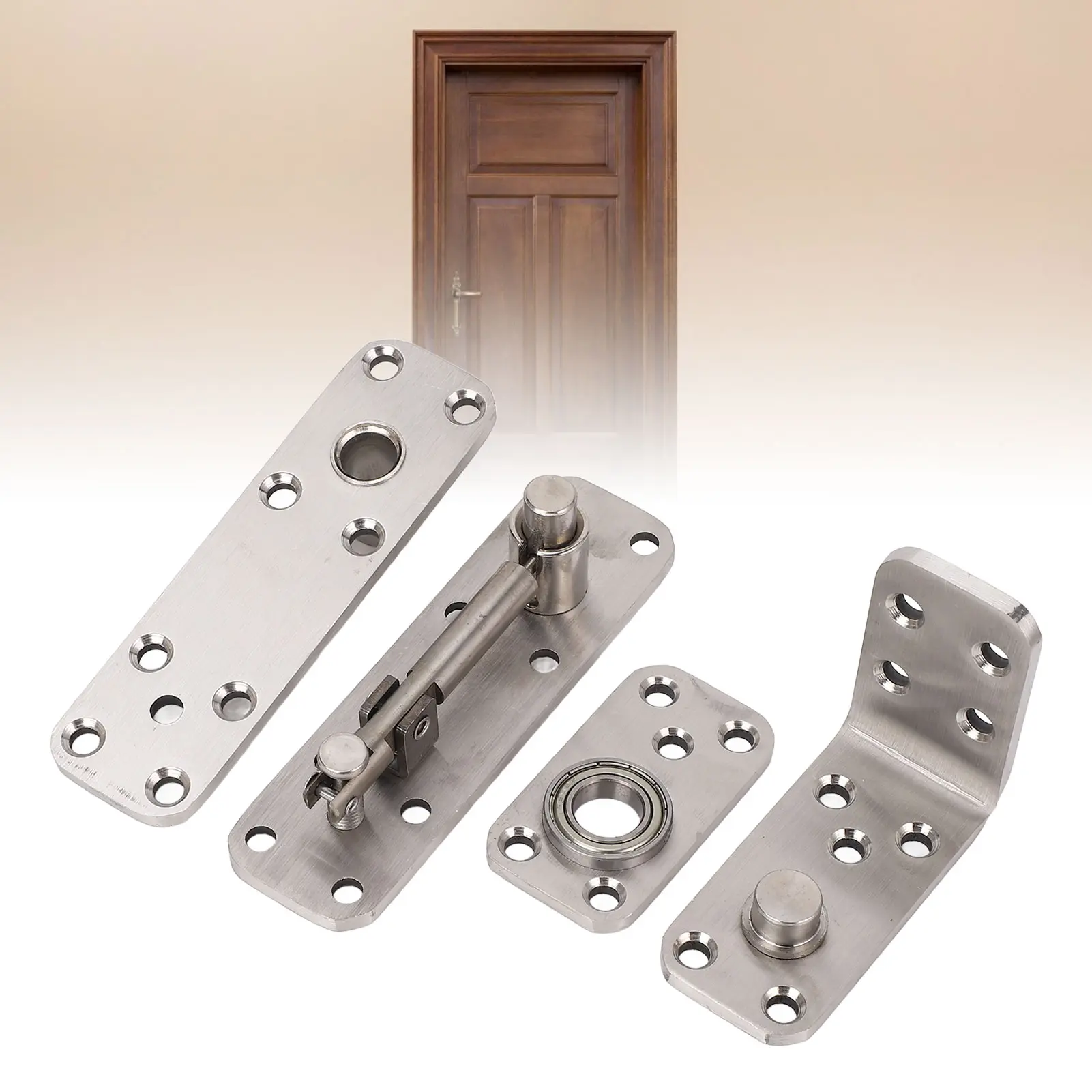 Heavy Duty Pivot Hinge Brushed Texture 180 Degree Rotating Hinge Thickened Design 600LBS Load Bearing for Aluminum Frame Doors
