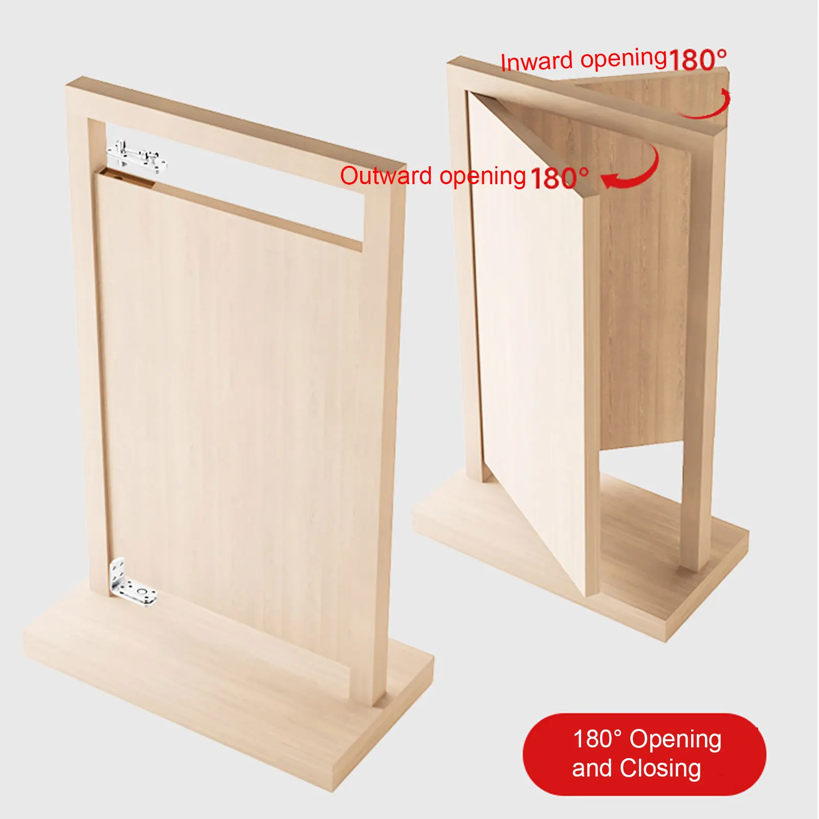 Heavy Duty Pivot Hinge Brushed Texture 180 Degree Rotating Hinge Thickened Design 600LBS Load Bearing for Aluminum Frame Doors