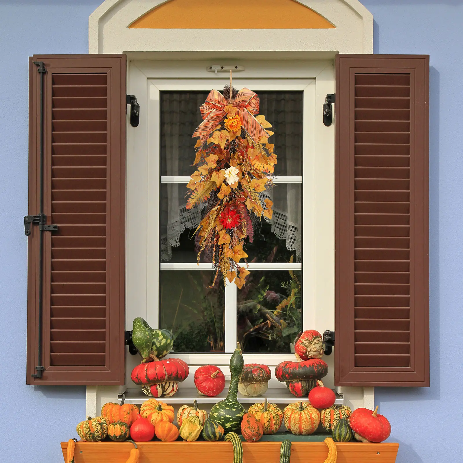 New Simulated Maple Leaf Vine Autumn Decoration Wall Hanging Rattan Plant Garland Halloween Harvest Festival Party Home Decor