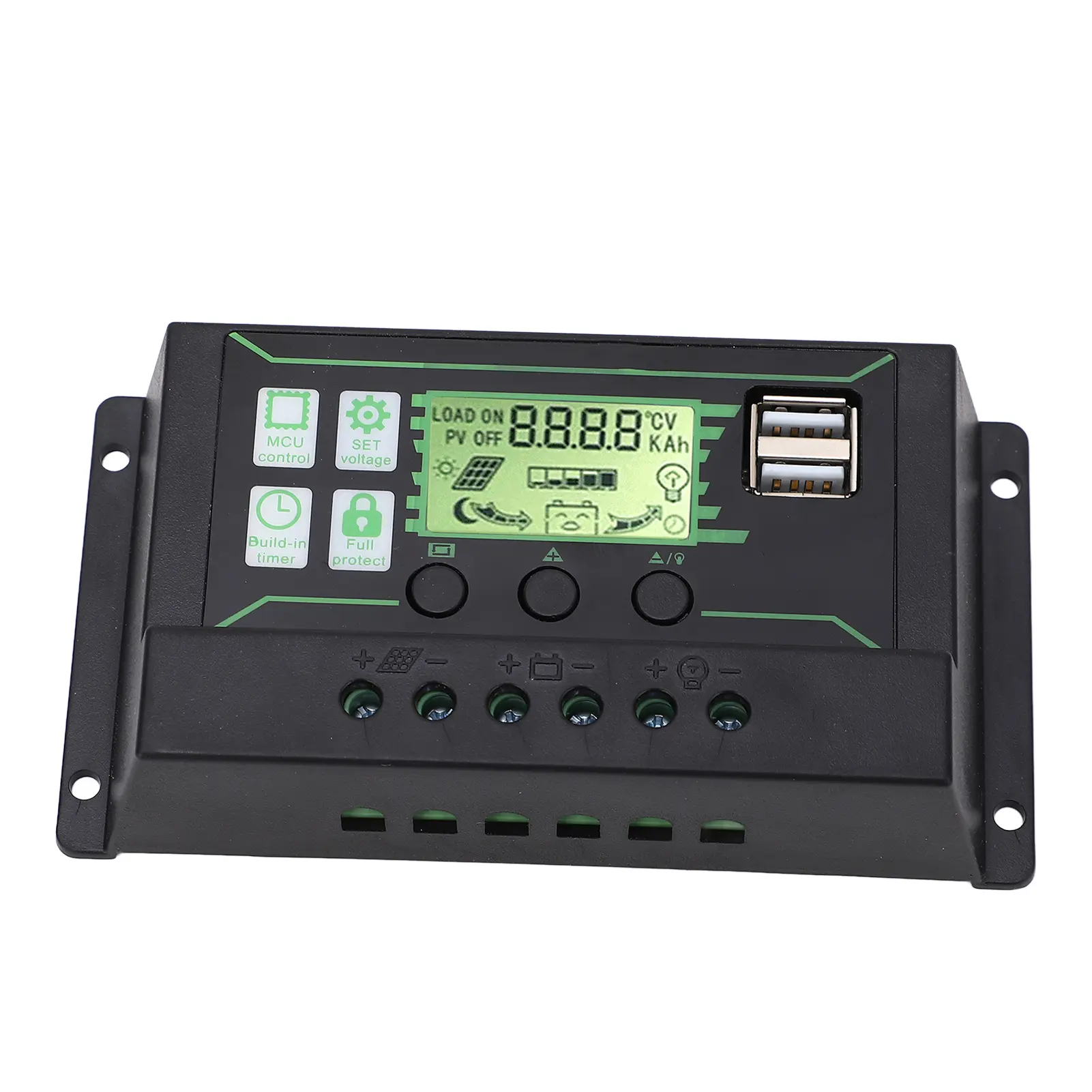 PWM Solar  Controller Solar  Controller 20A 2 USB Output PWM Control 3 Stage Charging Solar Panel Regulator 12V 24V