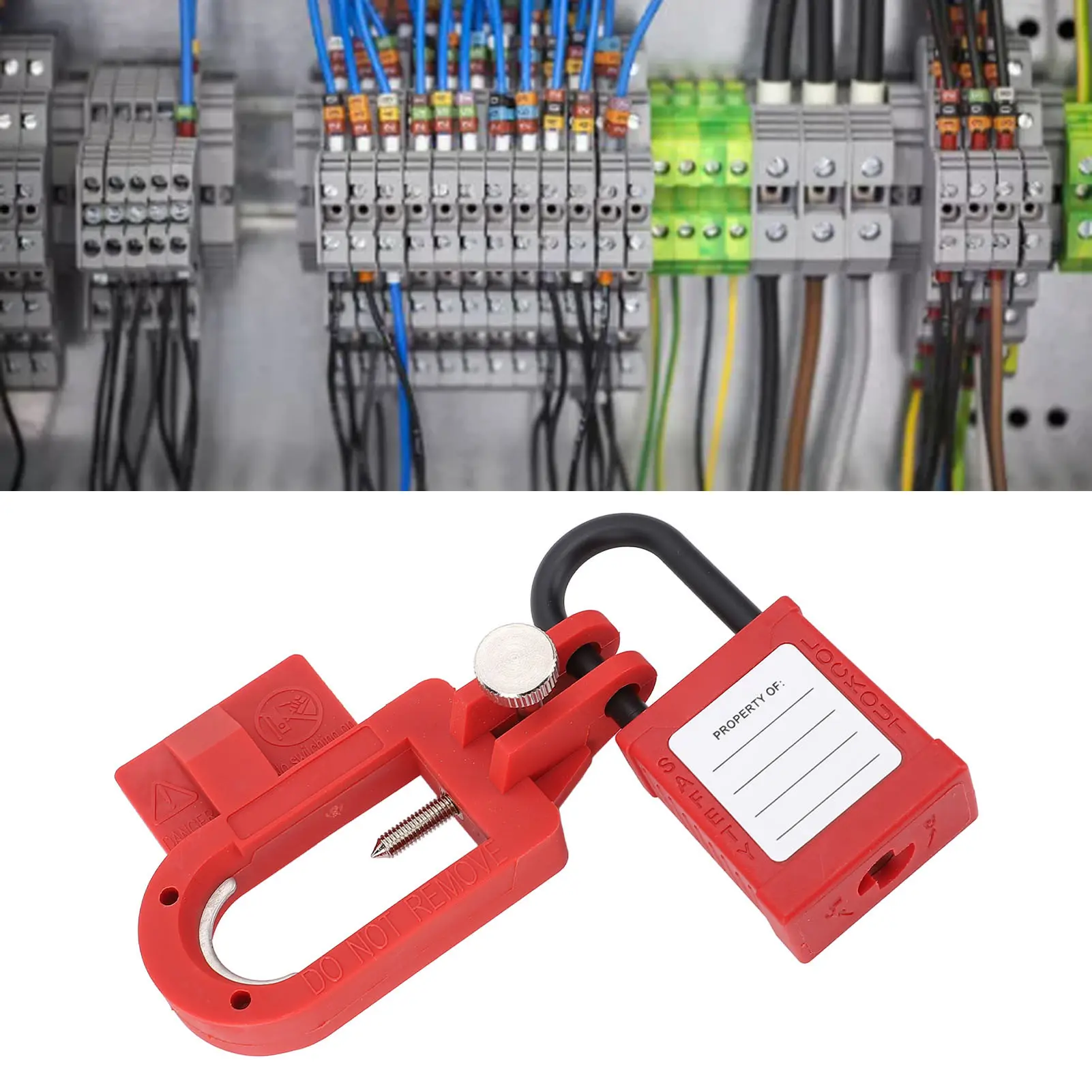 Circuit Breaker Lockout Device Miniature Circuit Breaker Lock Plastic Casing U Type Circuit Breaker Lockout Device with 2 Keys