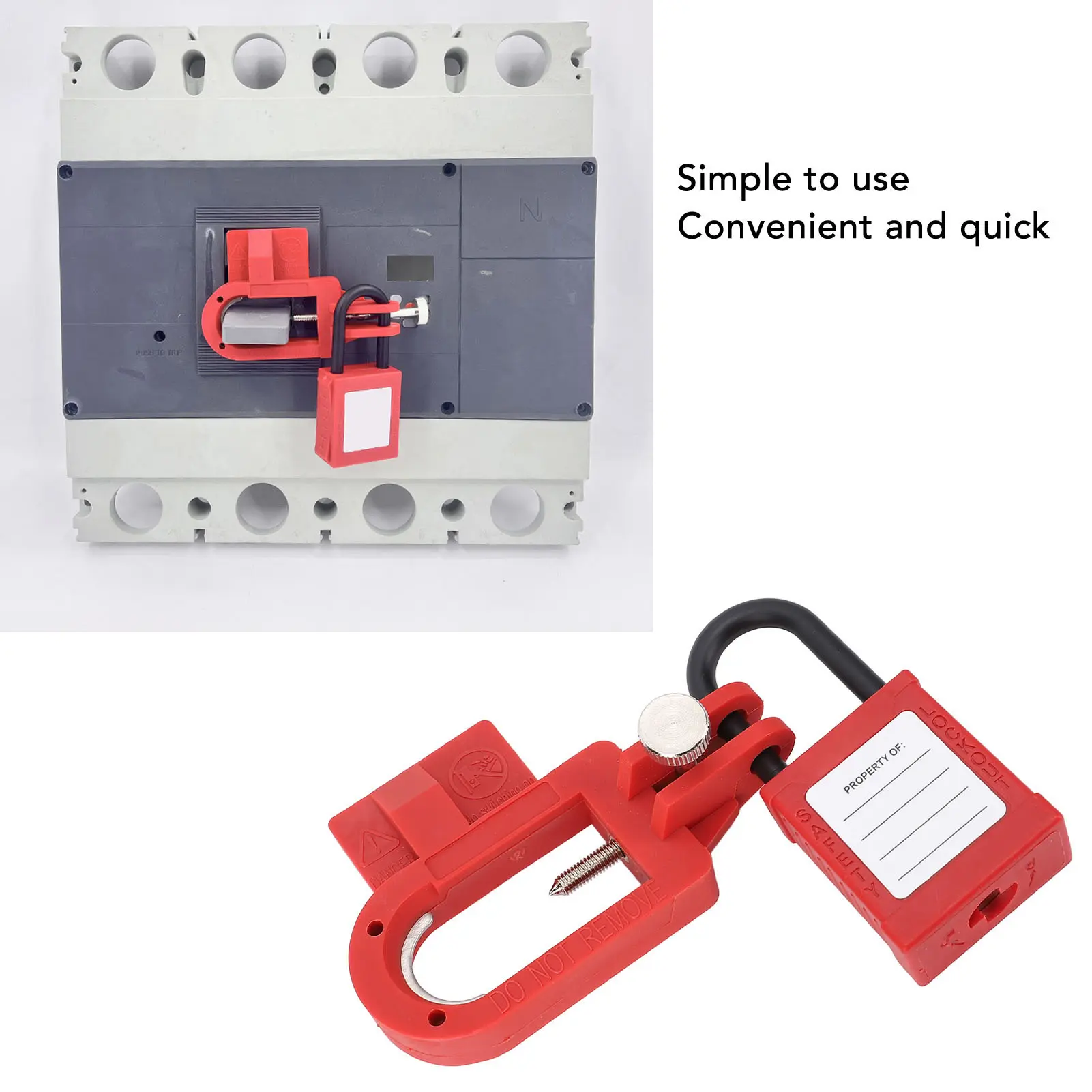 Circuit Breaker Lockout Device Miniature Circuit Breaker Lock Plastic Casing U Type Circuit Breaker Lockout Device with 2 Keys