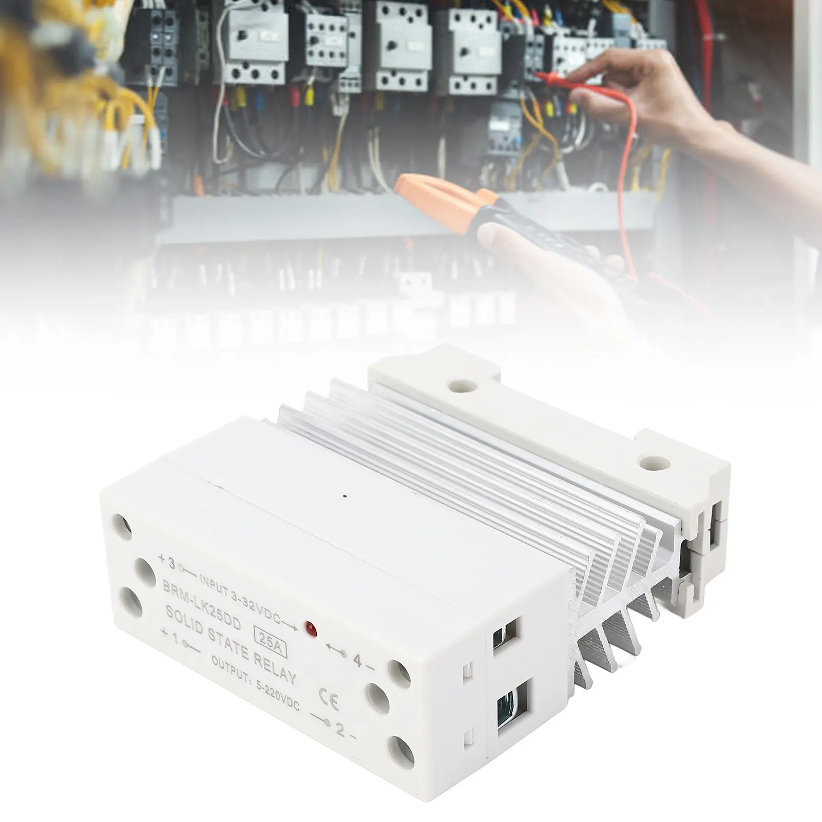 Single Phase SSR Input 3‑32V Output 5‑220V  State Relay Aluminum Erosion Resistant Easy To Install 25A for Industrial Use