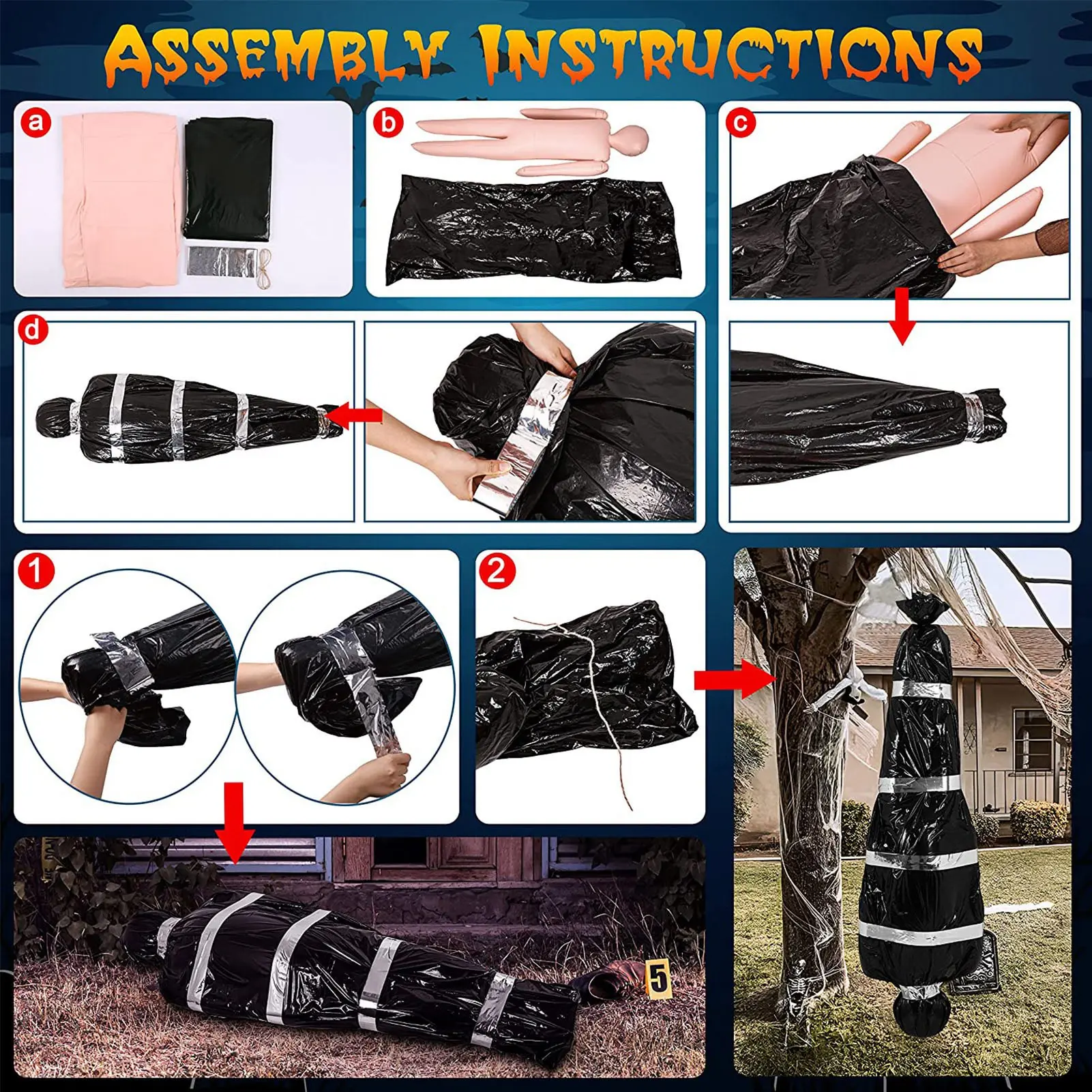 Halloween Corpse Decorations Set Halloween Decorations Dead Victim Props Hallowmas Outdoor Prop Creepy  Decor