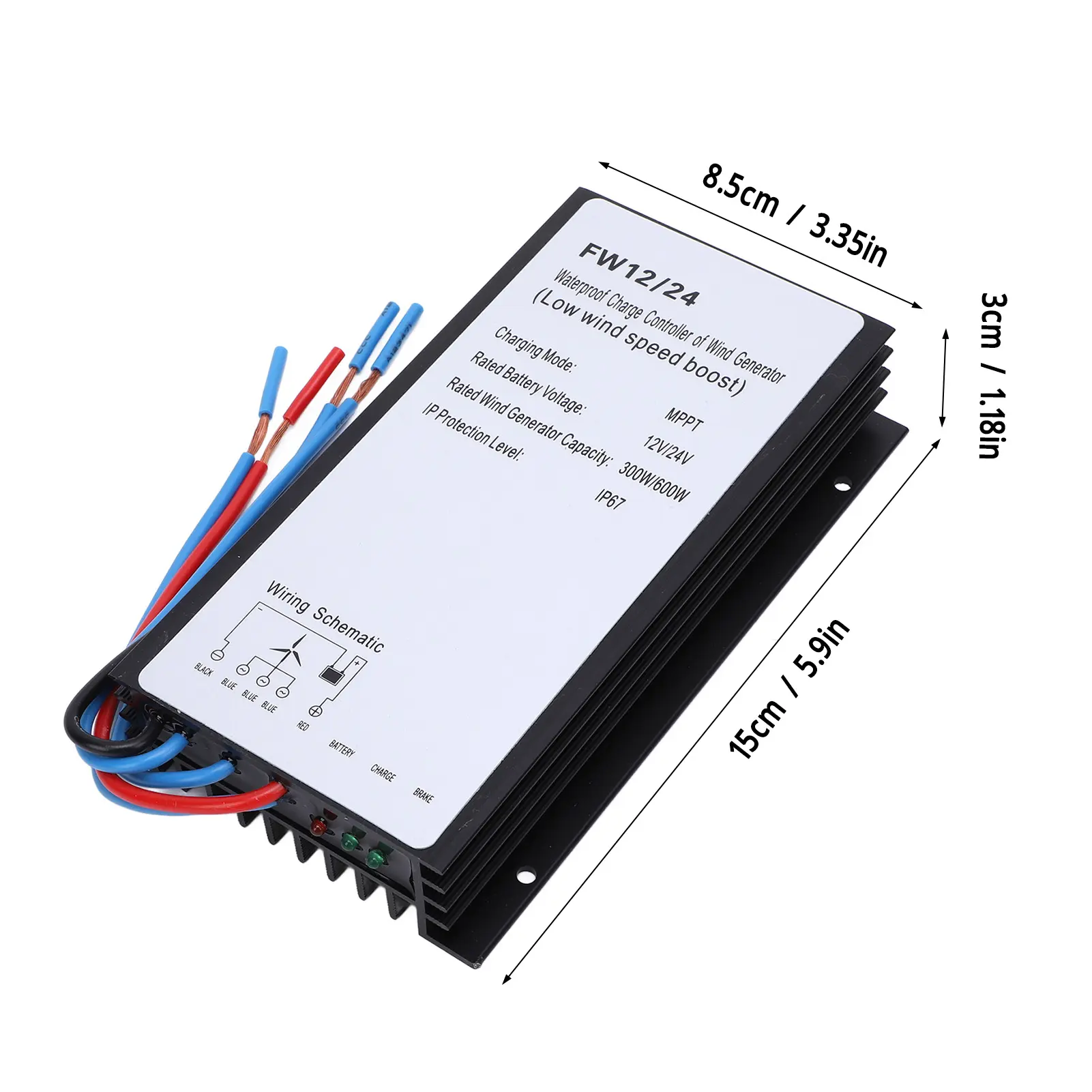 Wind Turbine  Controller  Resistant  Aluminum Case 12V 24V Wind Turbine Generator Controller Regulator for Home