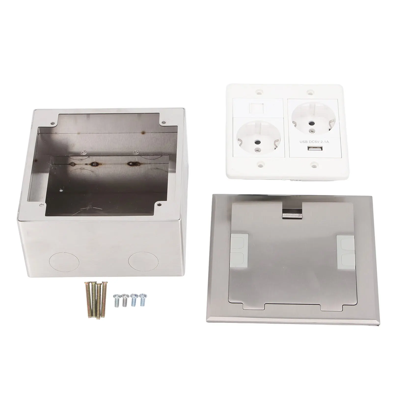Embedded Floor Outlet Floor Outlet Recessed Floor Outlet 2500W 16A 2 Sockets 1 USB 1 Computer Port Embedded Floor Power Outlet