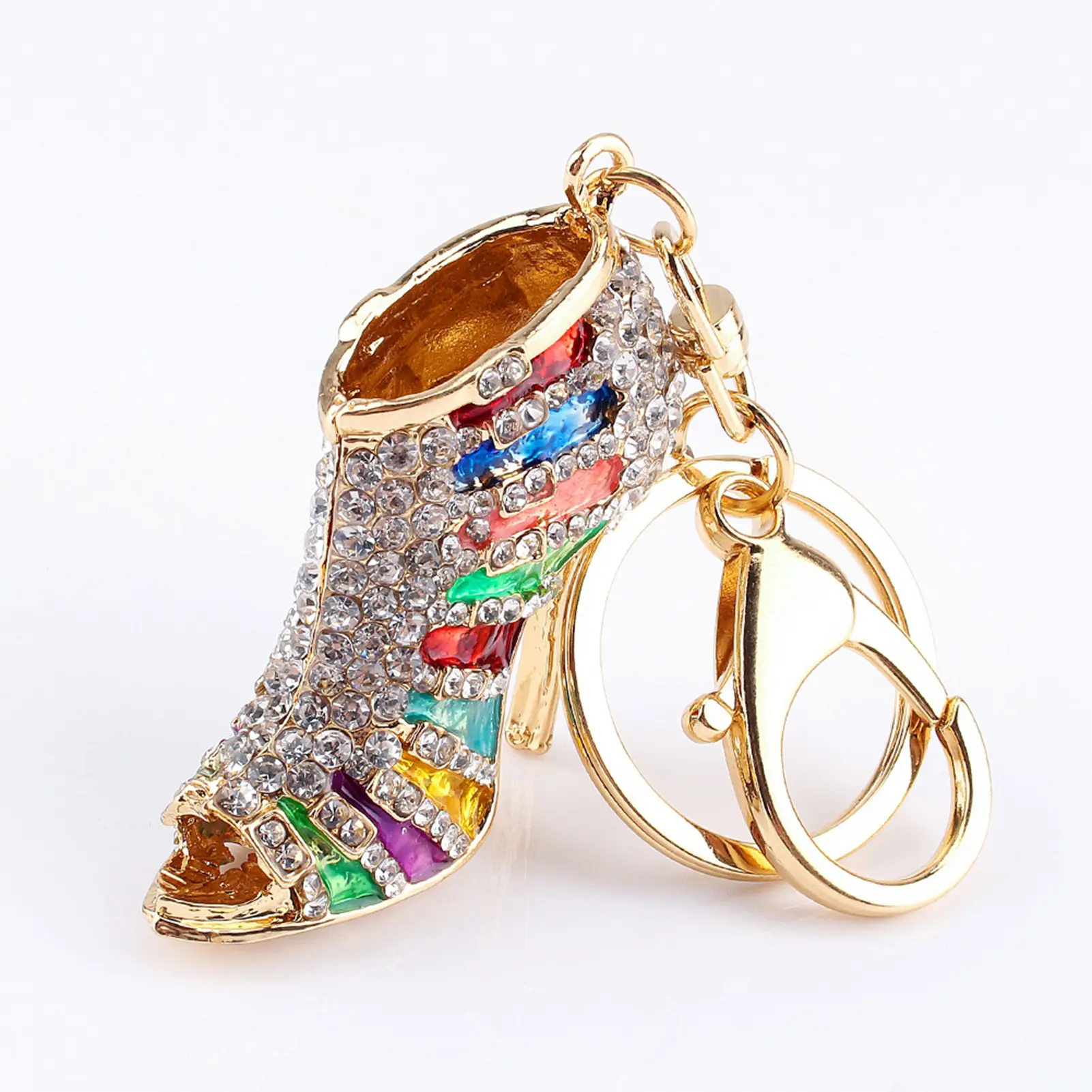Charm Pendant Purse Keychain Unique Shape Rhinestone Crystal Keyring Charm Pendant Purse Key Ring Keychain Rhinestone Key Chain