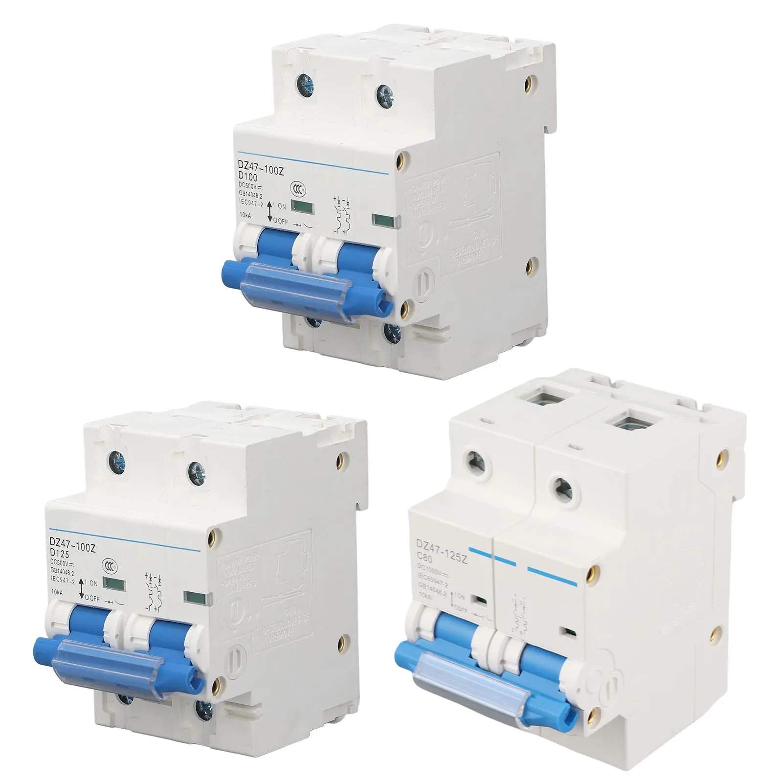 Circuit Breaker 10KA Breaking Capacity 36mm DIN Rail Overload  Miniature Circuit Breaker DC1000V  Circuit Breaker