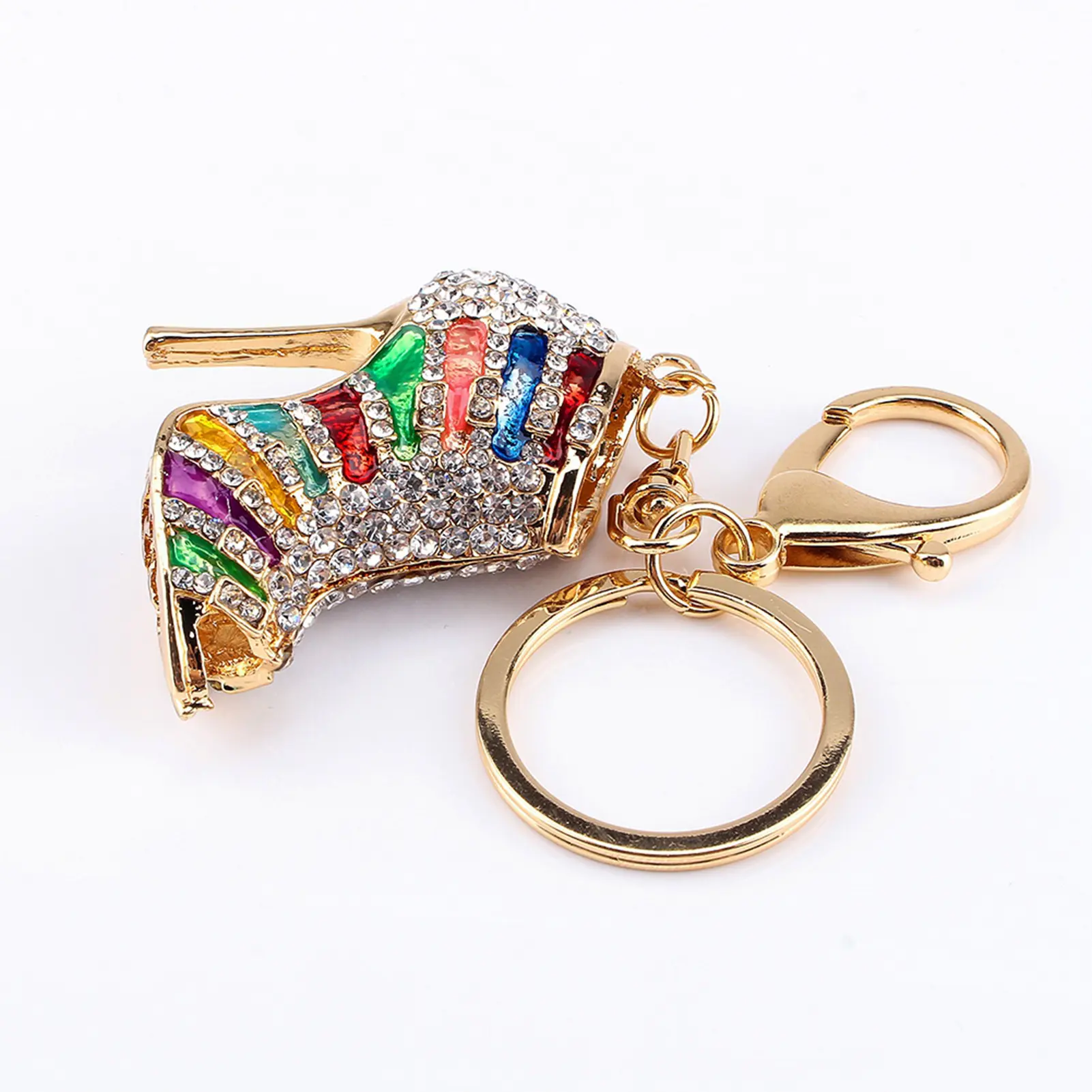 Charm Pendant Purse Keychain Unique Shape Rhinestone Crystal Keyring Charm Pendant Purse Key Ring Keychain Rhinestone Key Chain
