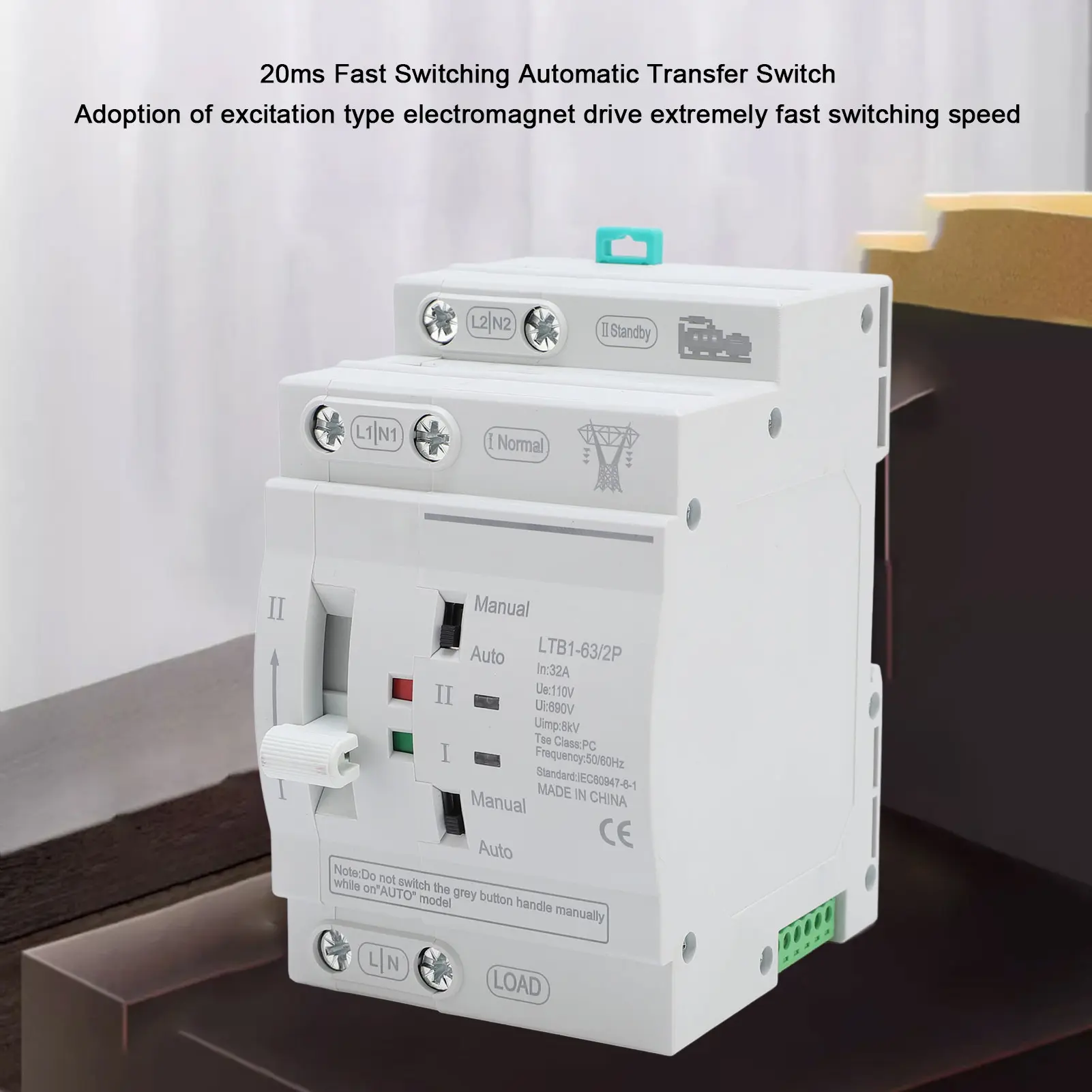 Automatic Transfer  Changeover  Double Power Automatic Transfer  DIN Rail ATS Mini Generator Changeover