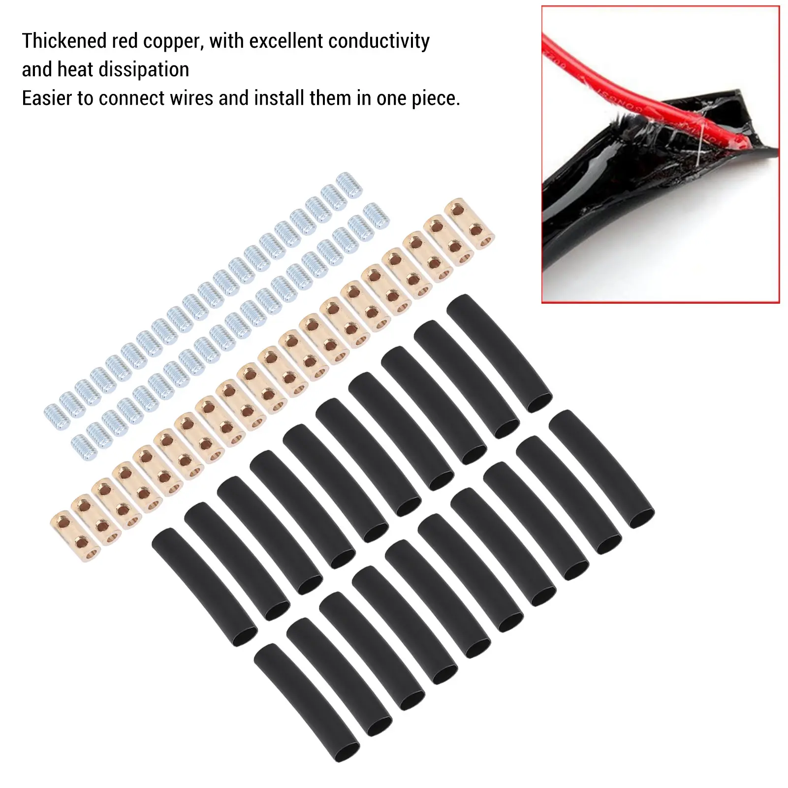 Splicing Quick Wiring Connection Terminal Copper Excellent Conductivity 10 Gauge Wire Connector Nut Kit 60A for Power Industry
