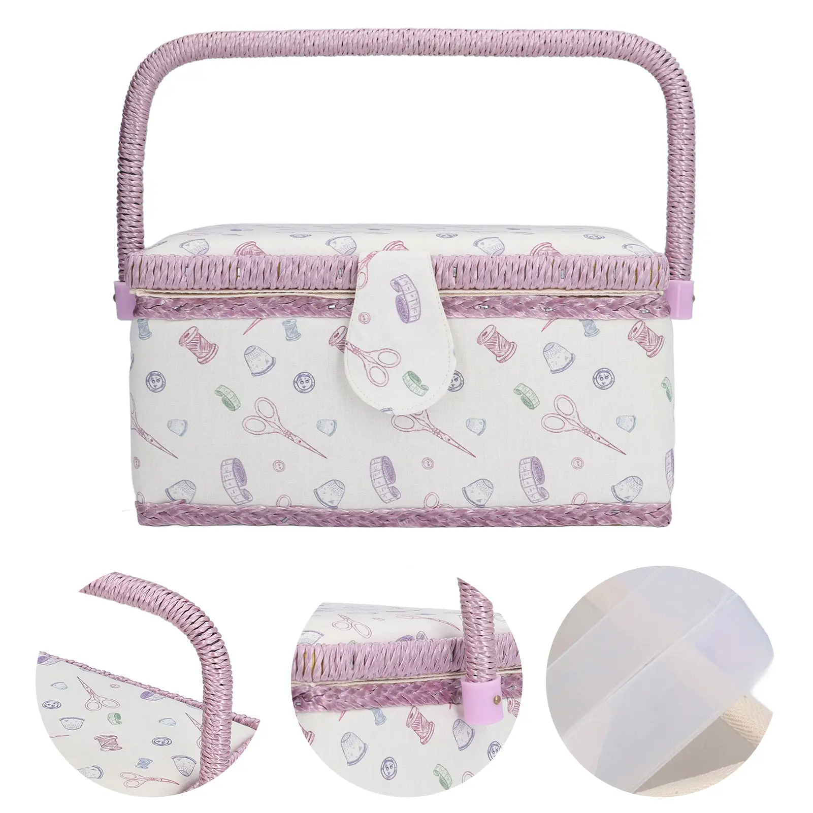 Sewing Basket  Premium Fabric Crease Proof Good Elasticity Wear Resistant Portable  Sewing Box Sewing Box Organizer