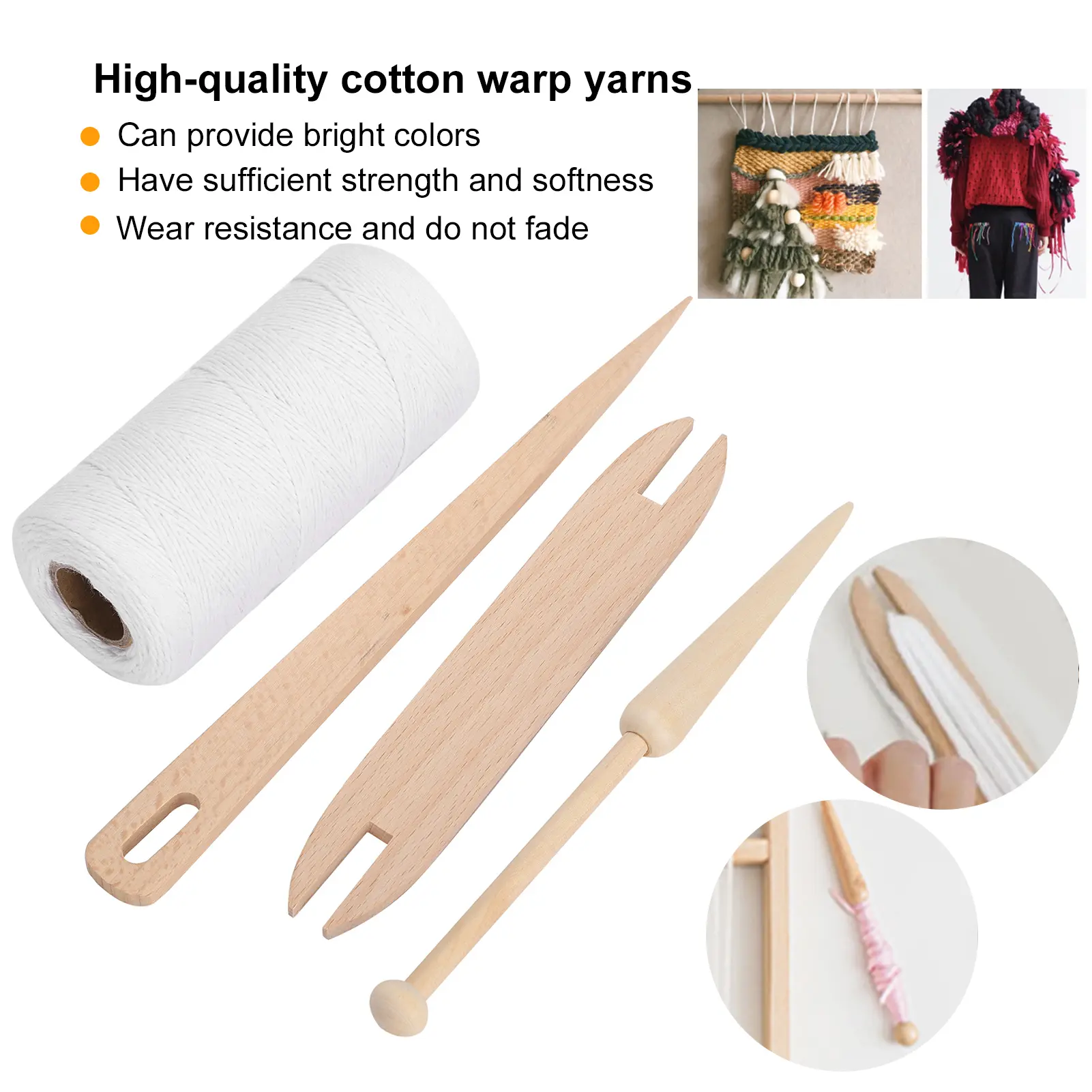 Cotton Warp Yarns  Warp Carpet Ribbon for Natural Cotton Weaving Yarns Webbing Blankets  Thread Pure Cotton