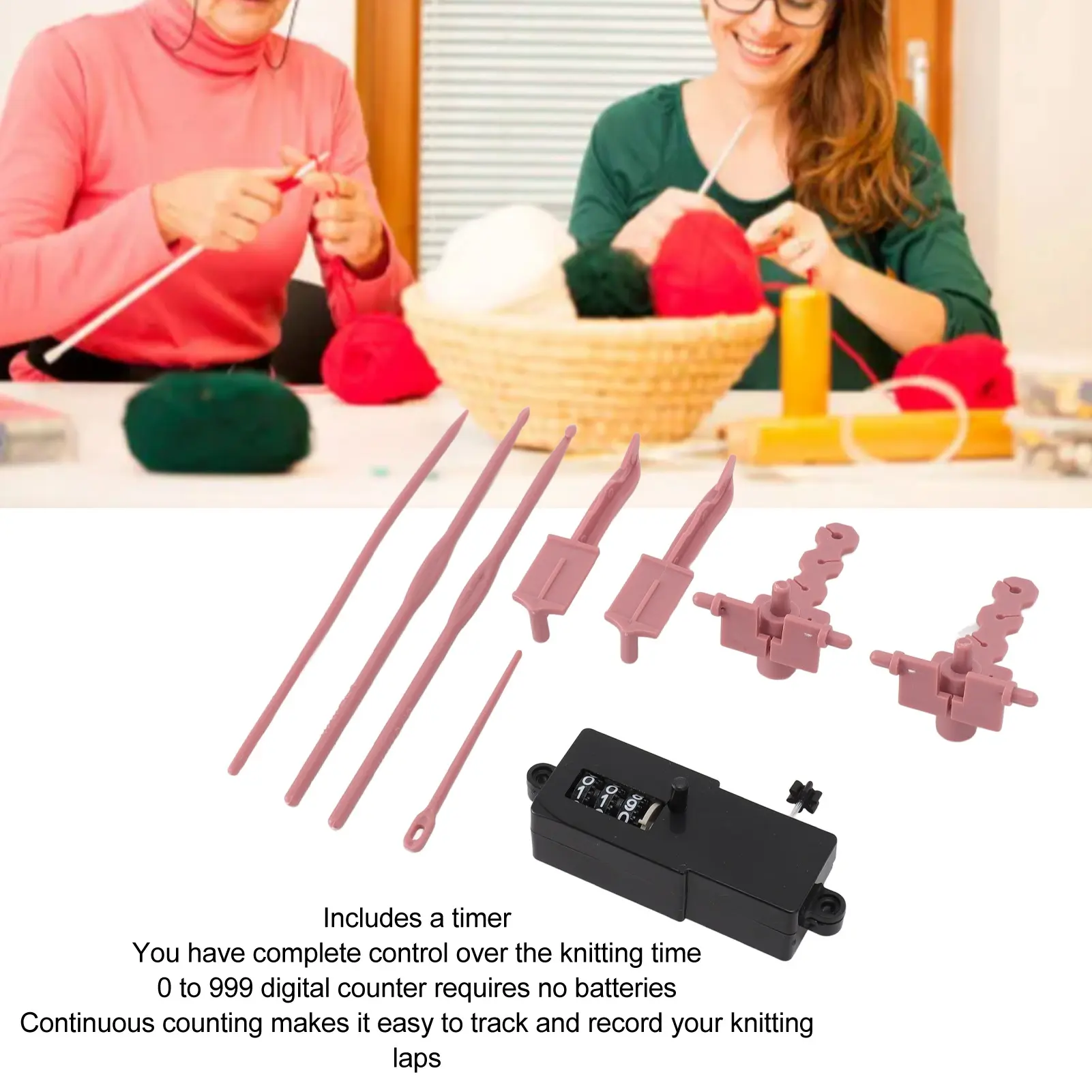 Knitting Tensioner Drill Attachment and Knit Hook Kit Knitting Machine Accessories Increase Speed Plastic Portable for Repair