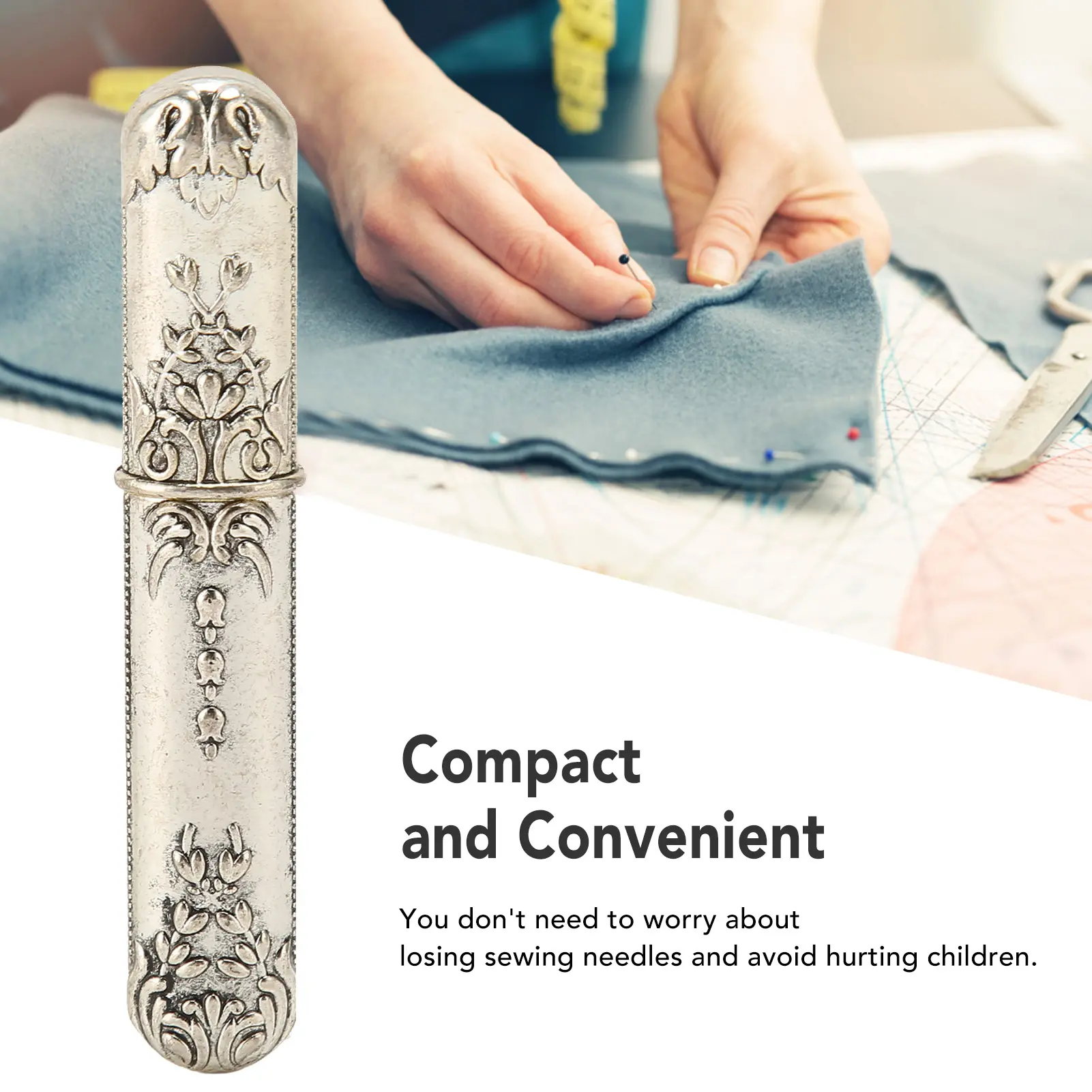 Sewing Needles Storage Case Sewing Needles Case Vintage Portable Metal Embroidery Needle Holder for Hand Sewing Needles