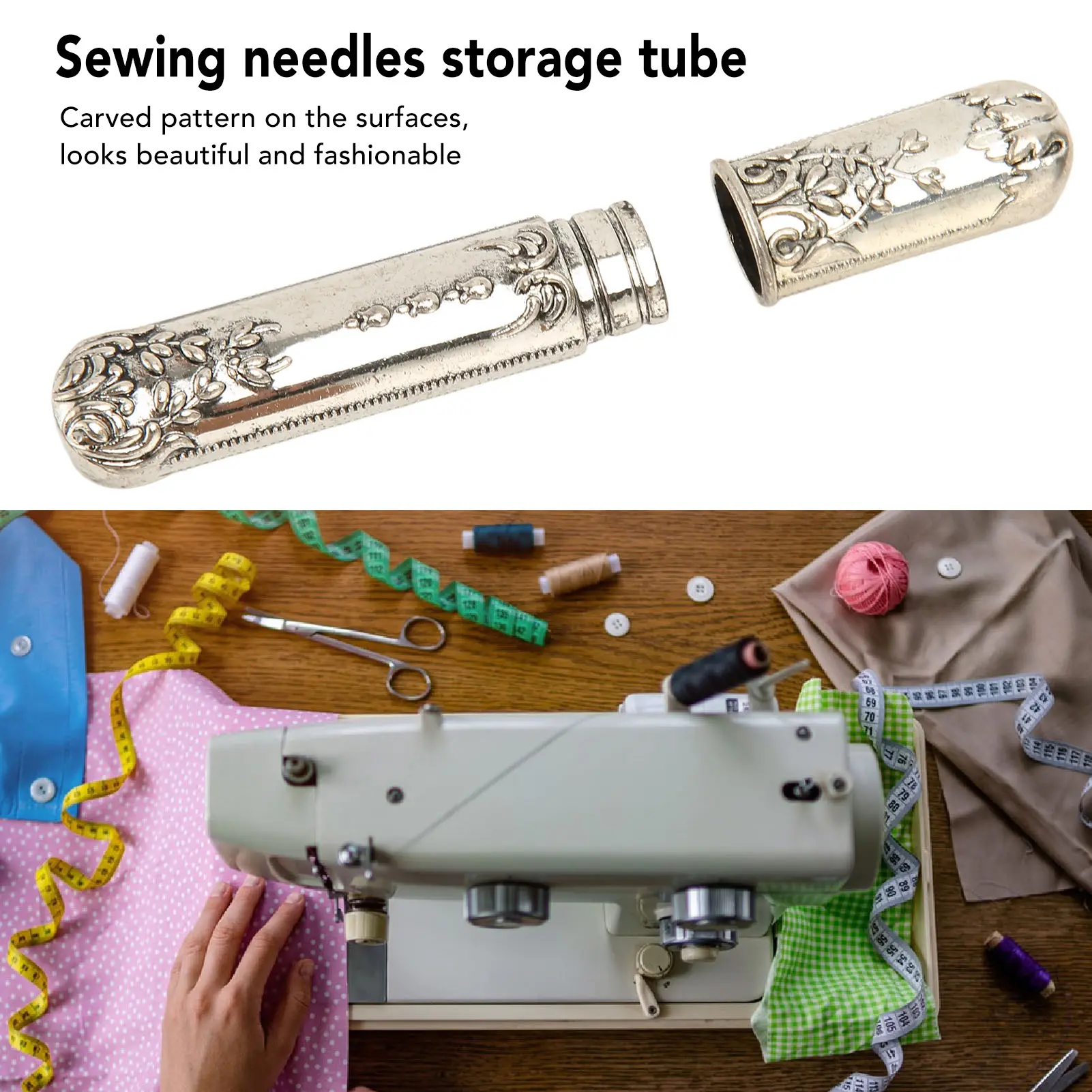 Sewing Needles Storage Case Sewing Needles Case Vintage Portable Metal Embroidery Needle Holder for Hand Sewing Needles