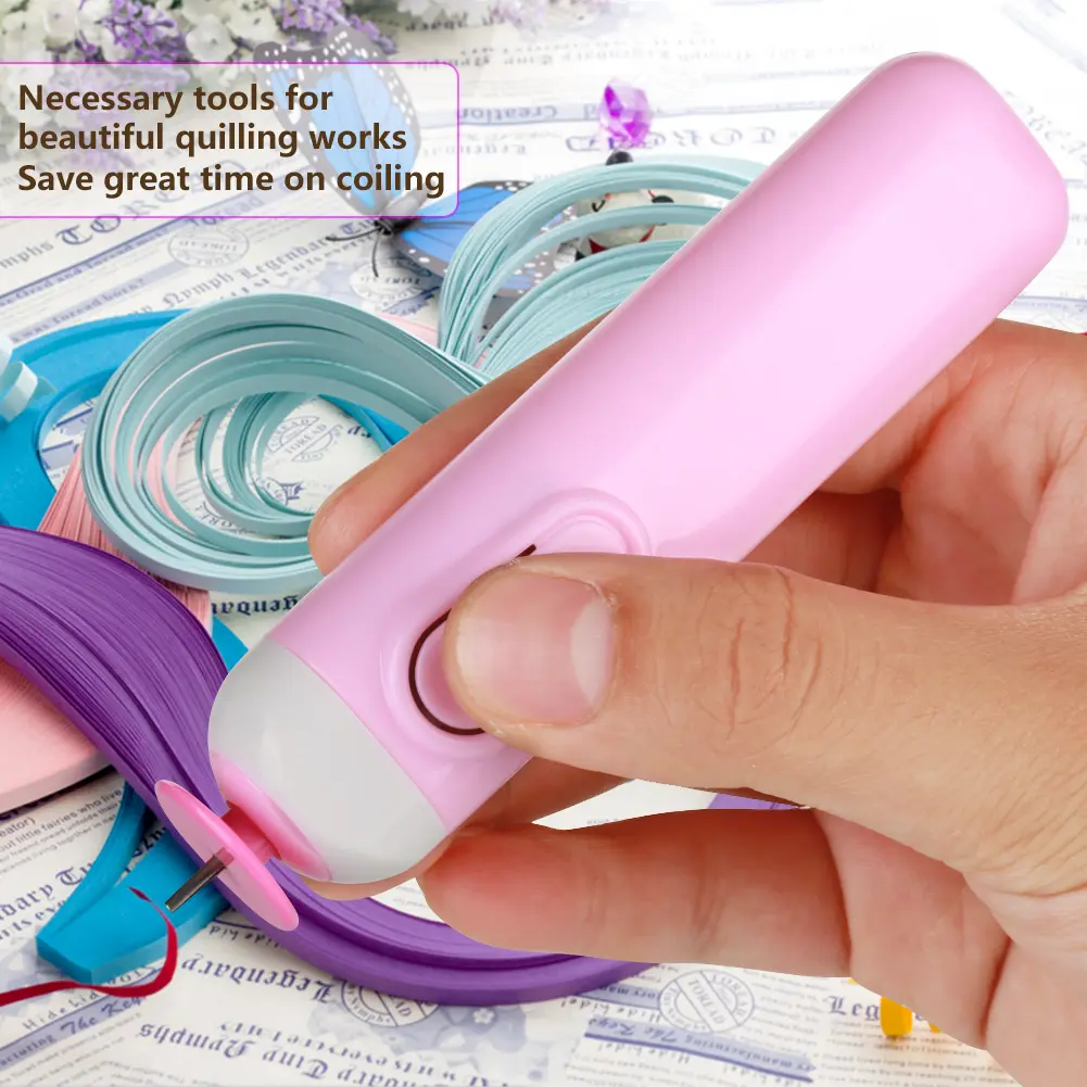 Curling Paper Pen Electric Slotted Paper Crafts Electric Slotted Paper Crafts Quilling Tool Origami Winder Steel Curling Pen 