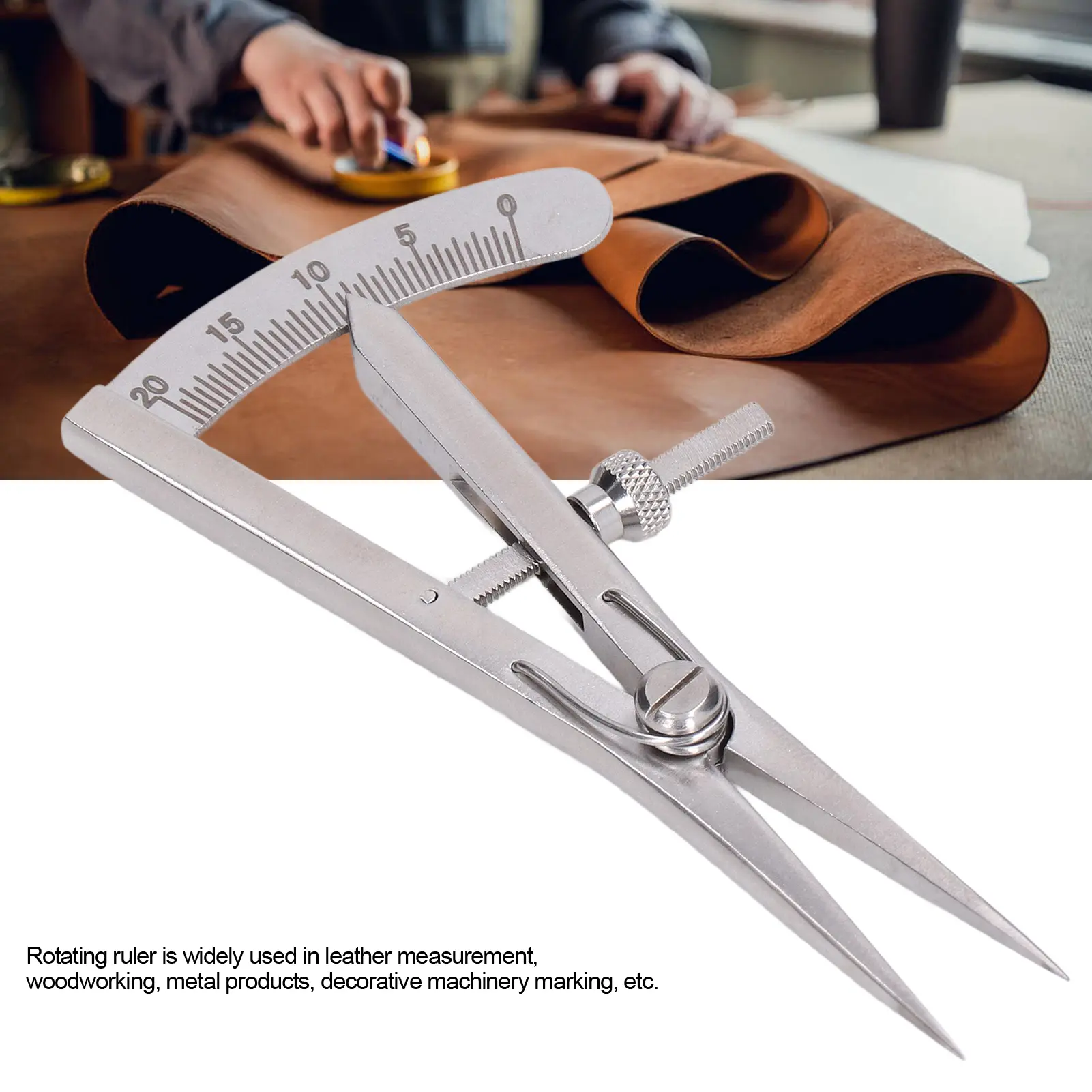Leather  Leather Tools Marking Gauge  Hand Made Leather Art Stainless Steel Adjustable Fine Marking Gauge Wing Divider